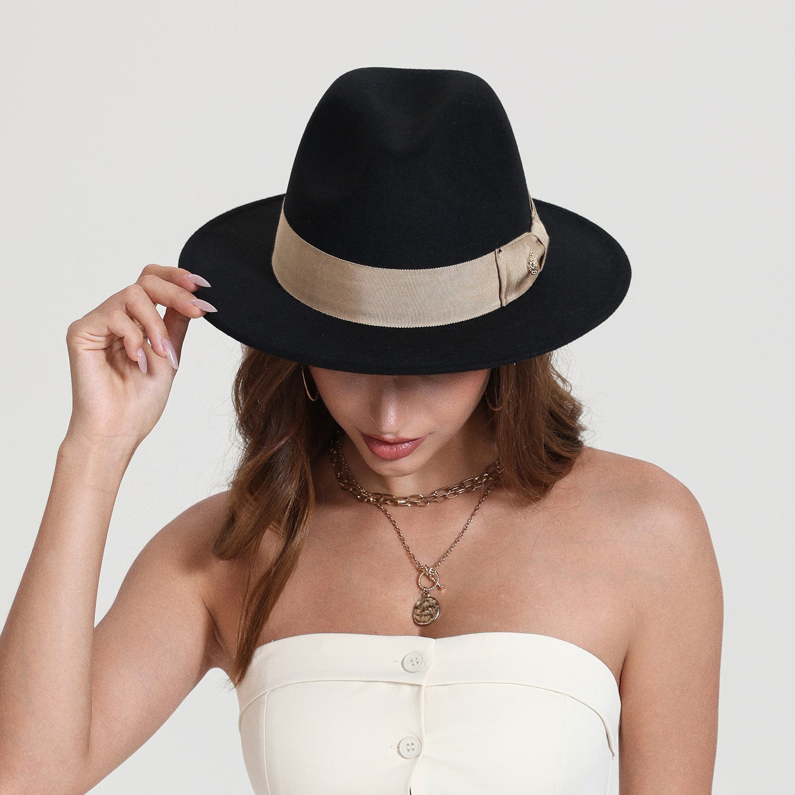 Wholesale Unisex Polyester Fedora Hat with  Flat Brim and UPF 50+ Sun Protection