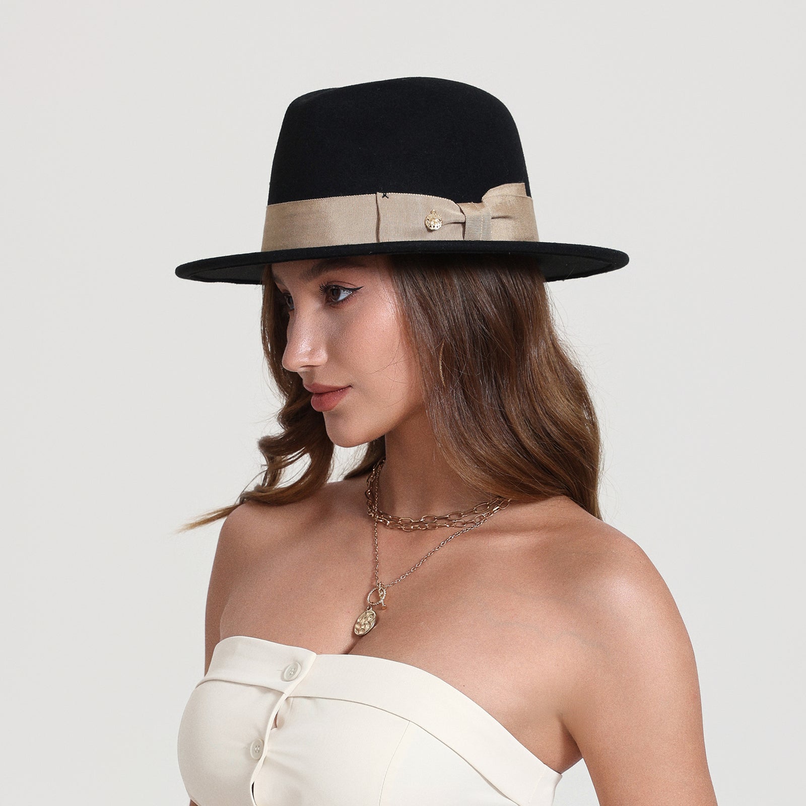 Wholesale Unisex Polyester Fedora Hat with  Flat Brim and UPF 50+ Sun Protection