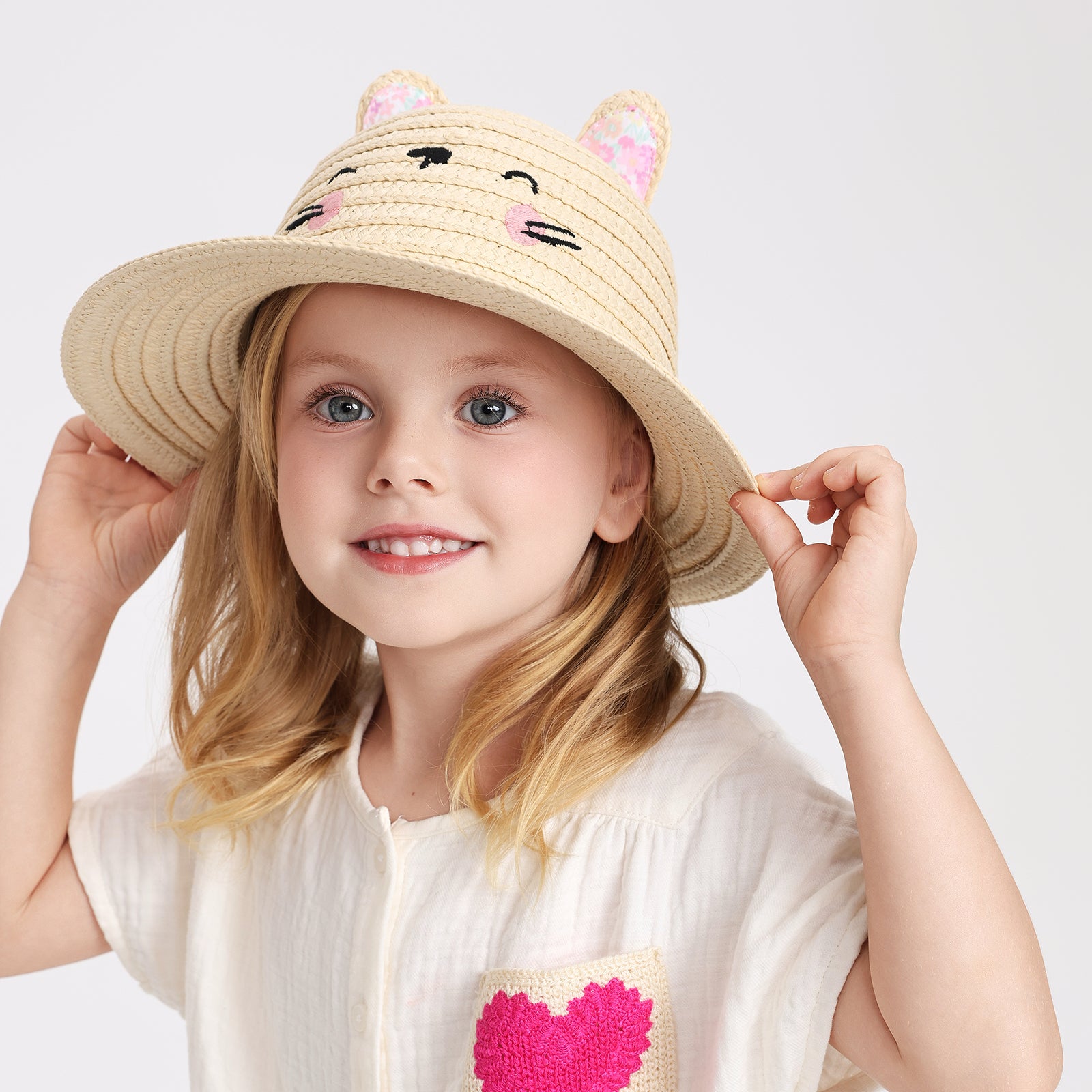 Wholesale Children's Paper Straw Sun Hat for Ages 2-6 with UPF 50+ Sun Protection
