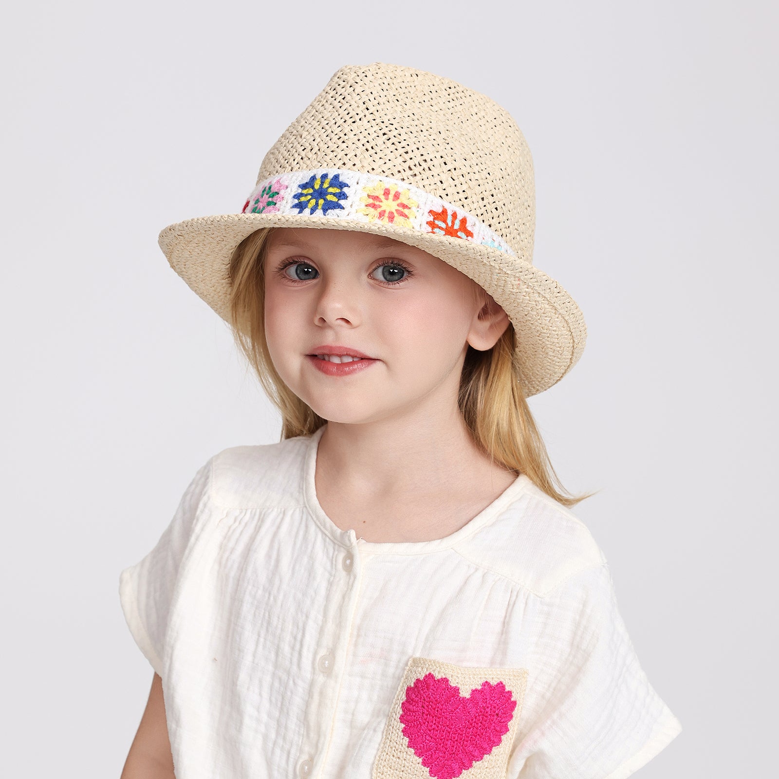 Wholesale Children's Paper Straw Sun Hat for Ages 2-6 with UPF 50+ Sun Protection