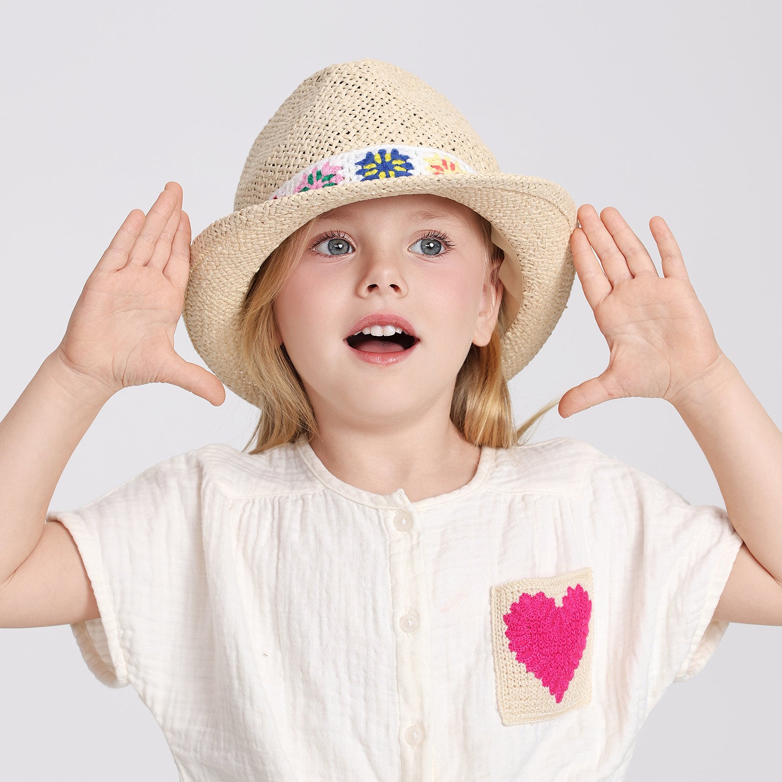 Wholesale Children's Paper Straw Sun Hat for Ages 2-6 with UPF 50+ Sun Protection