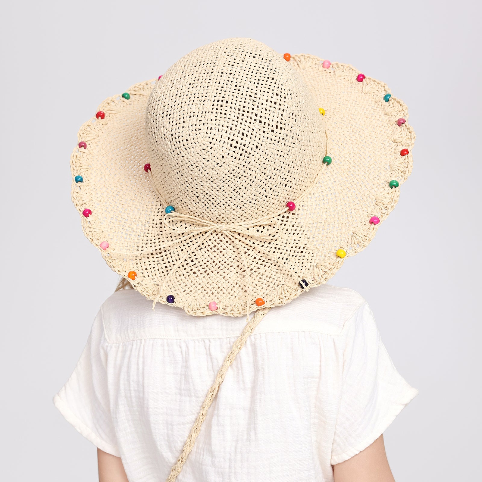 Wholesale Children's Paper Straw Bucket Hat for Ages 2-6 with UPF 50+ Sun Protection