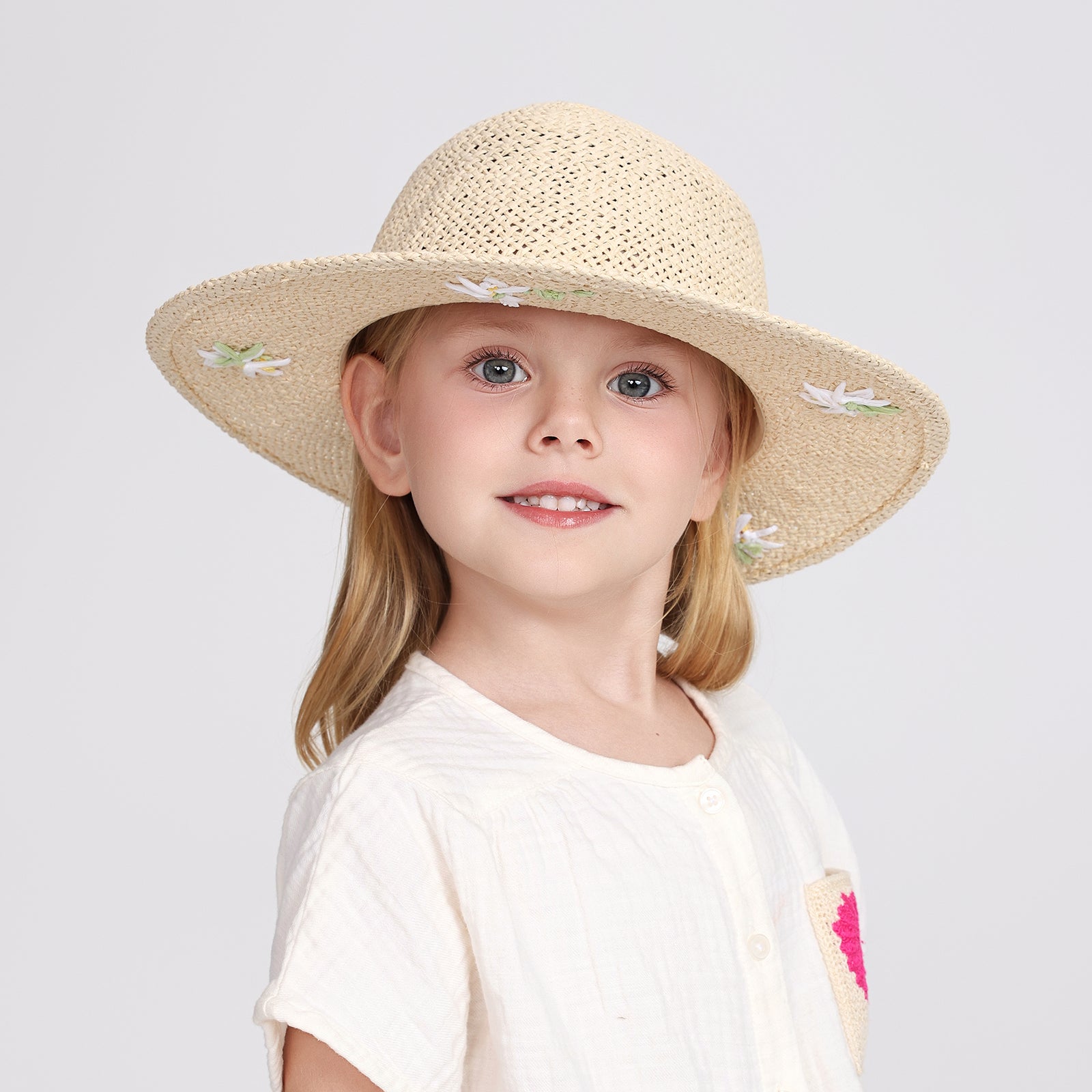 Wholesale Children's Paper Straw Sun Hat for Ages 2-6 with UPF 50+ Sun Protection
