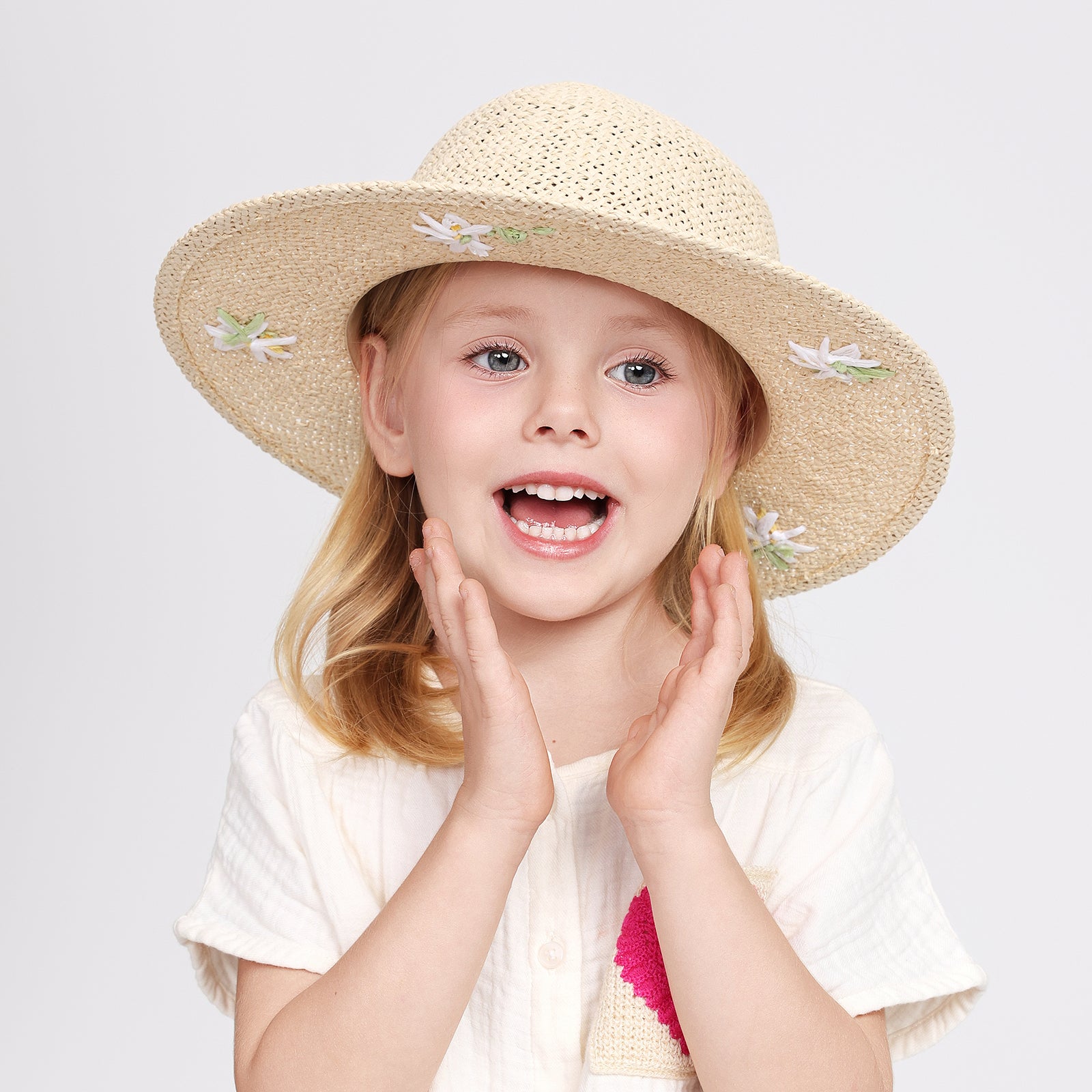 Wholesale Children's Paper Straw Sun Hat for Ages 2-6 with UPF 50+ Sun Protection