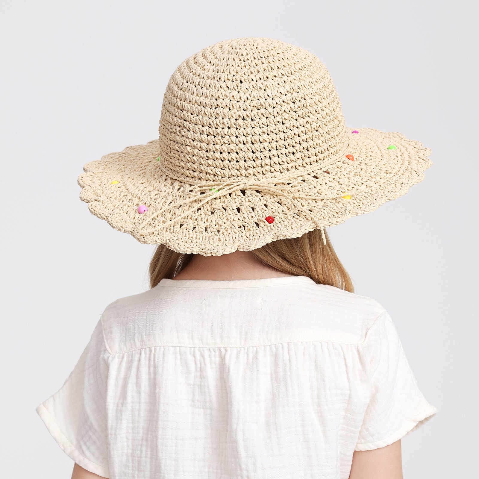 Wholesale Children's Paper Straw Sun Hat for Ages 2-6 with UPF 50+ Sun Protection