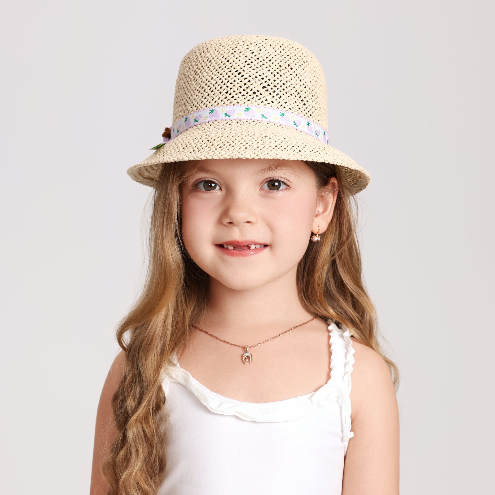 Wholesale Children's Paper Straw Bucket Hat for Ages 2-6 with UPF 50+ Sun Protection