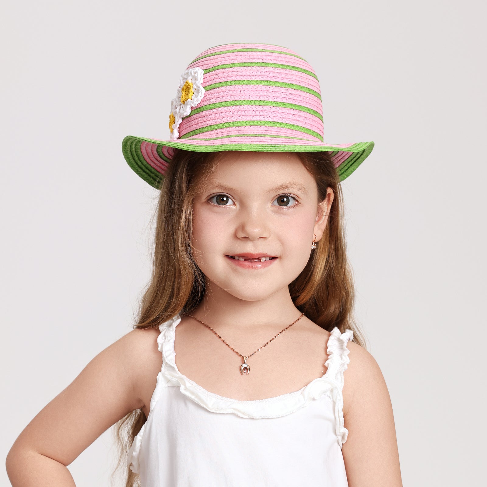 Wholesale Children's Paper Straw Sun Hat for Ages 2-6 with UPF 50+ Sun Protection