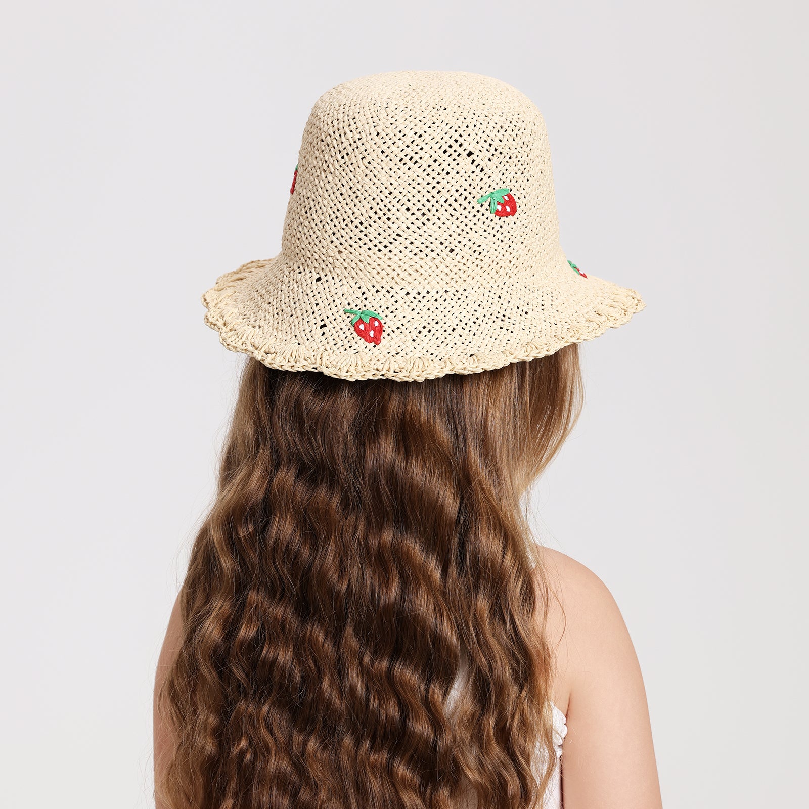 Wholesale Children's Paper Straw Bucket Hat for Ages 2-6 with UPF 50+ Sun Protection