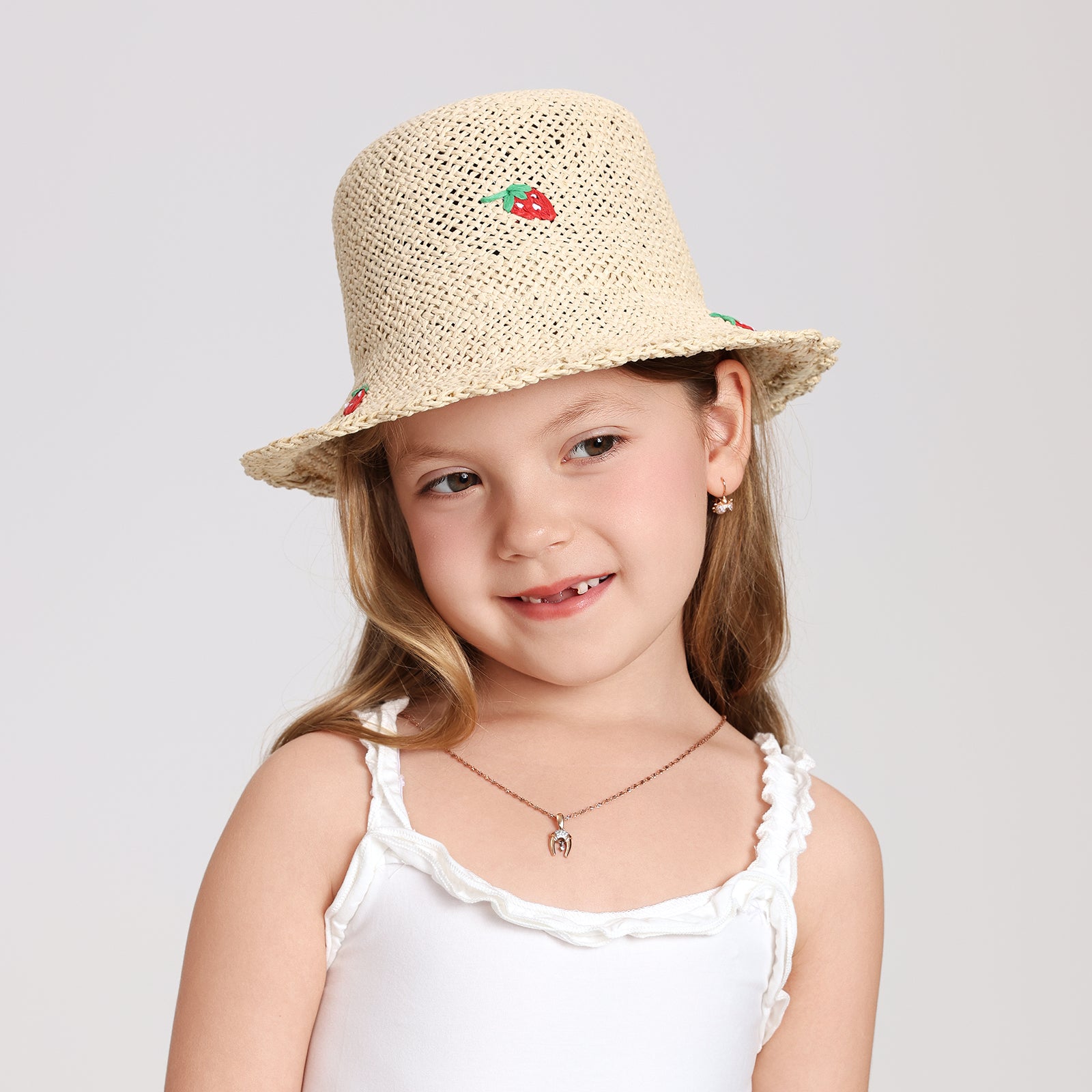 Wholesale Children's Paper Straw Bucket Hat for Ages 2-6 with UPF 50+ Sun Protection