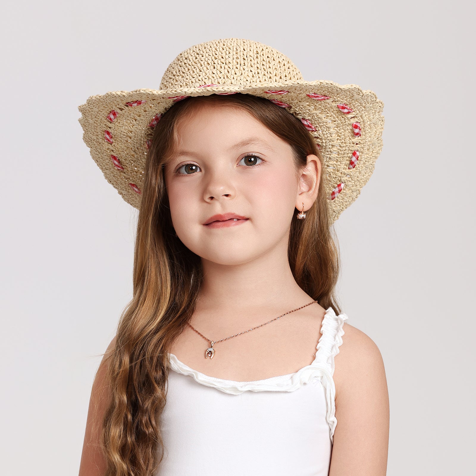 Wholesale Children's Paper Straw Sun Hat for Ages 2-6 with UPF 50+ Sun Protection