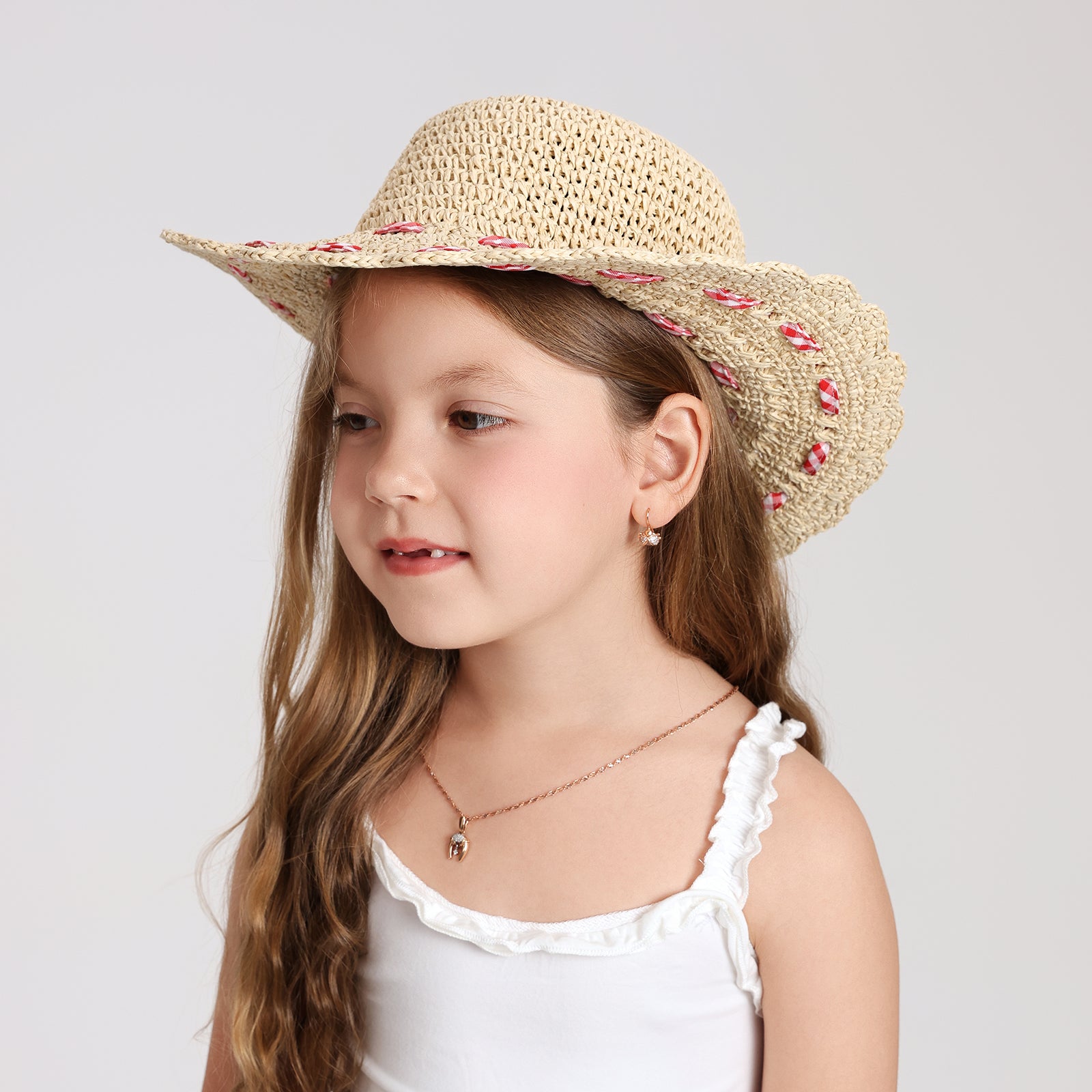 Wholesale Children's Paper Straw Sun Hat for Ages 2-6 with UPF 50+ Sun Protection