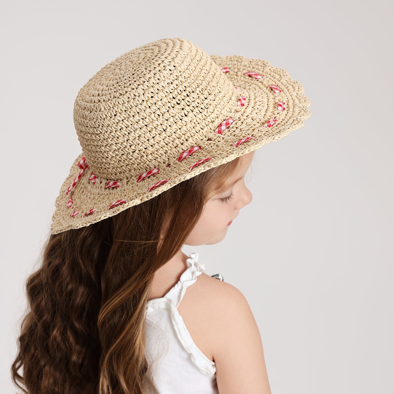 Wholesale Children's Paper Straw Sun Hat for Ages 2-6 with UPF 50+ Sun Protection