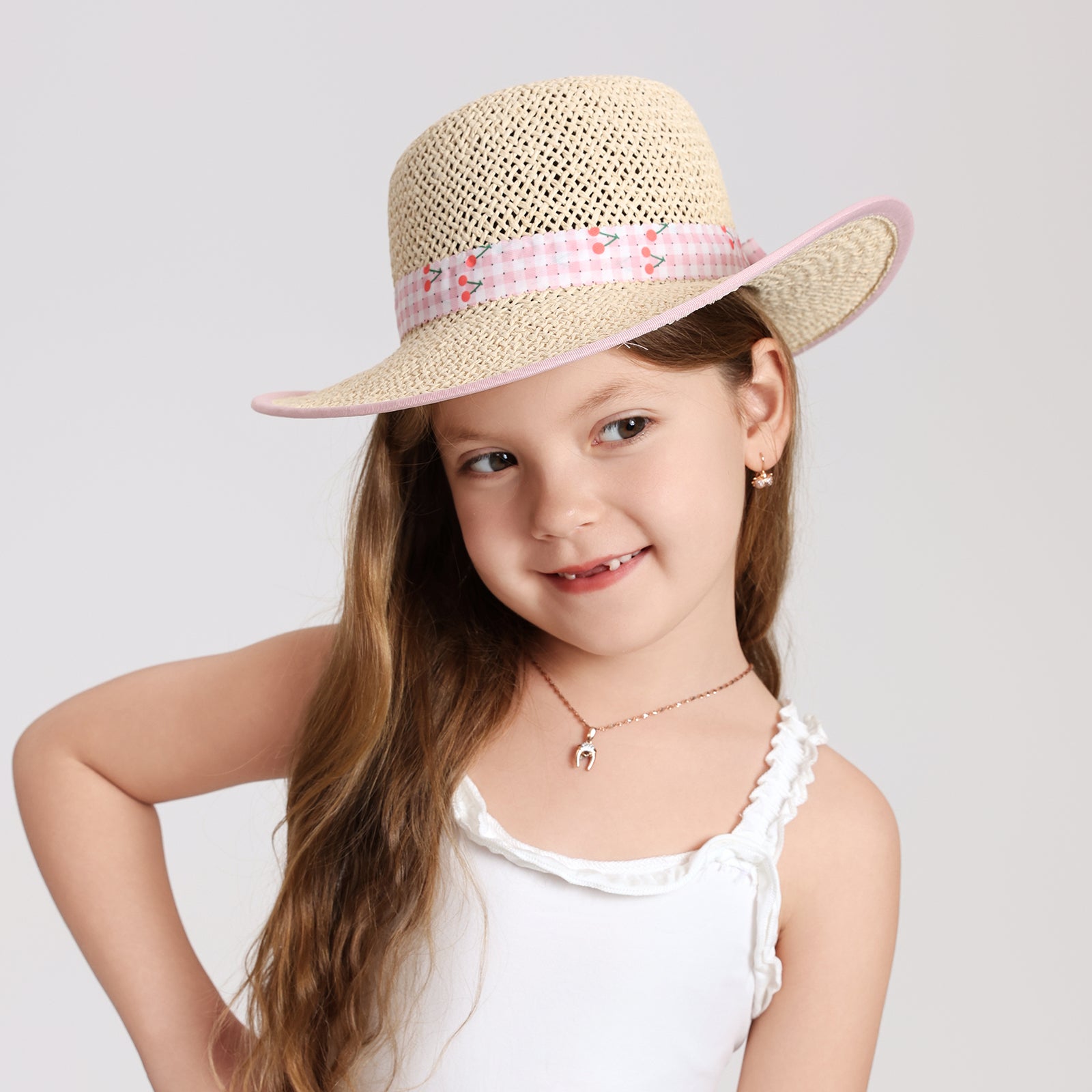 Wholesale Children's Paper Straw Sun Hat for Ages 2-6 with UPF 50+ Sun Protection
