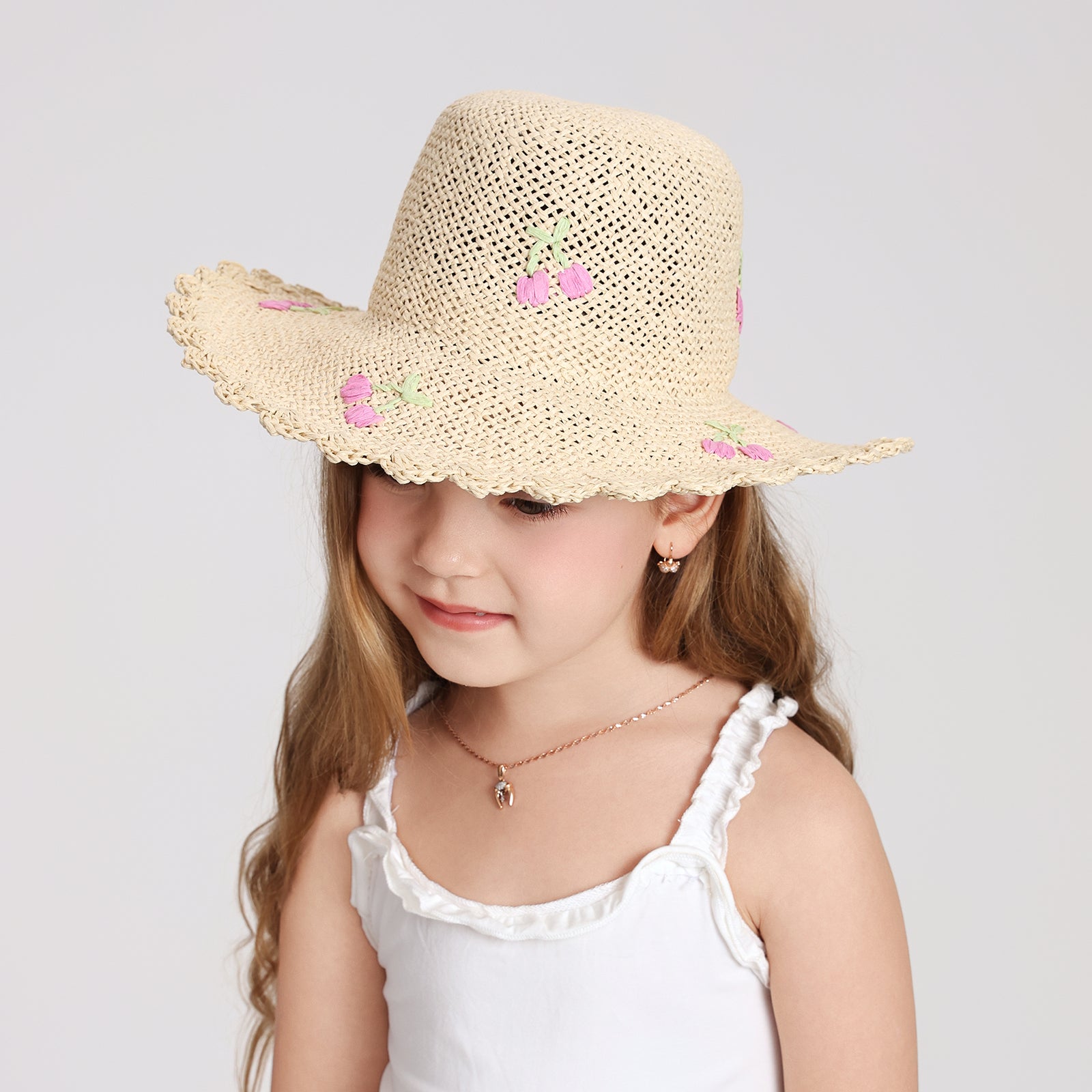 Wholesale Children's Paper Straw Sun Hat for Ages 2-6 with UPF 50+ Sun Protection