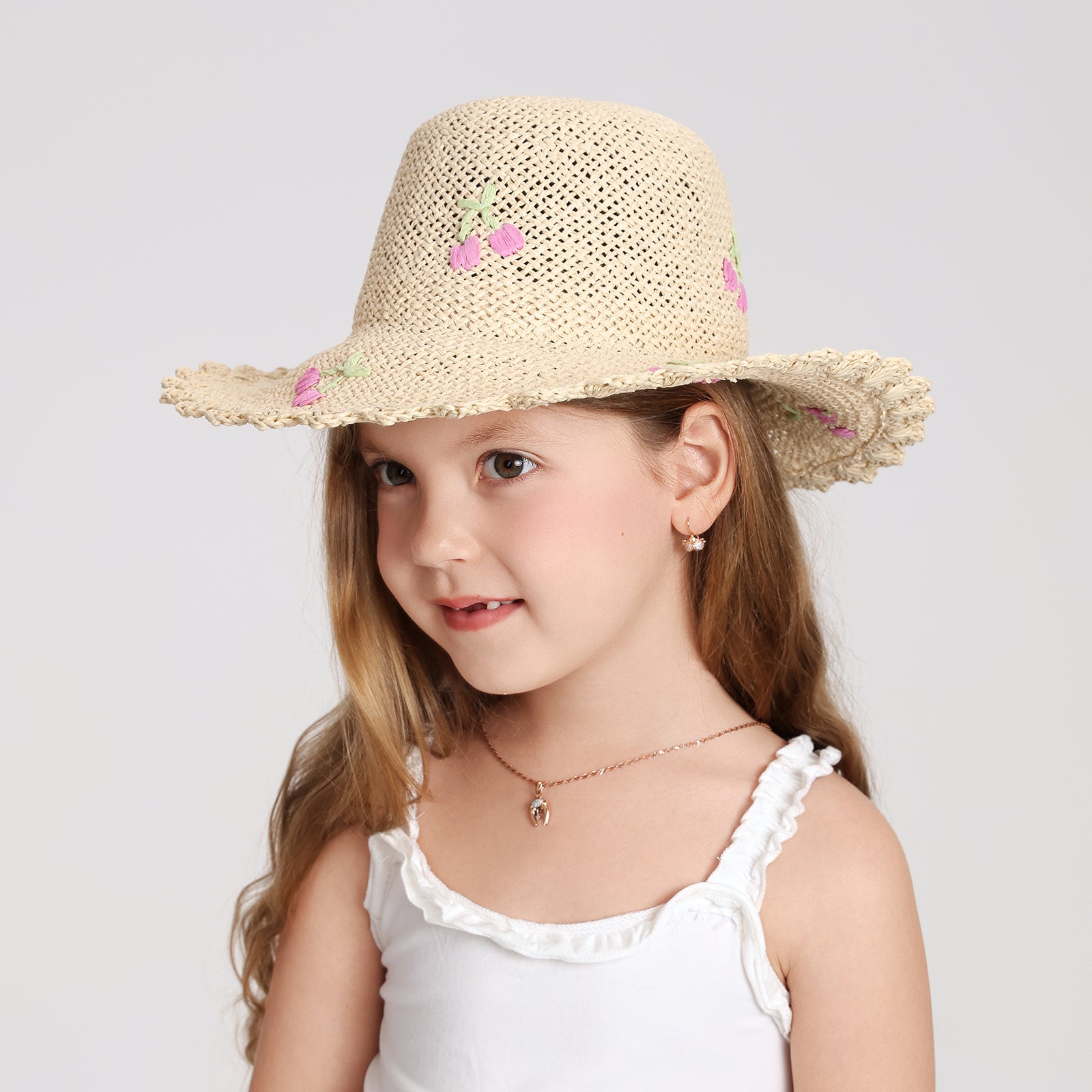 Wholesale Children's Paper Straw Sun Hat for Ages 2-6 with UPF 50+ Sun Protection