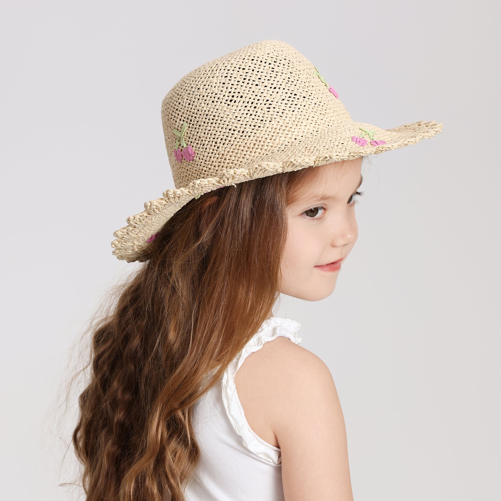 Wholesale Children's Paper Straw Sun Hat for Ages 2-6 with UPF 50+ Sun Protection