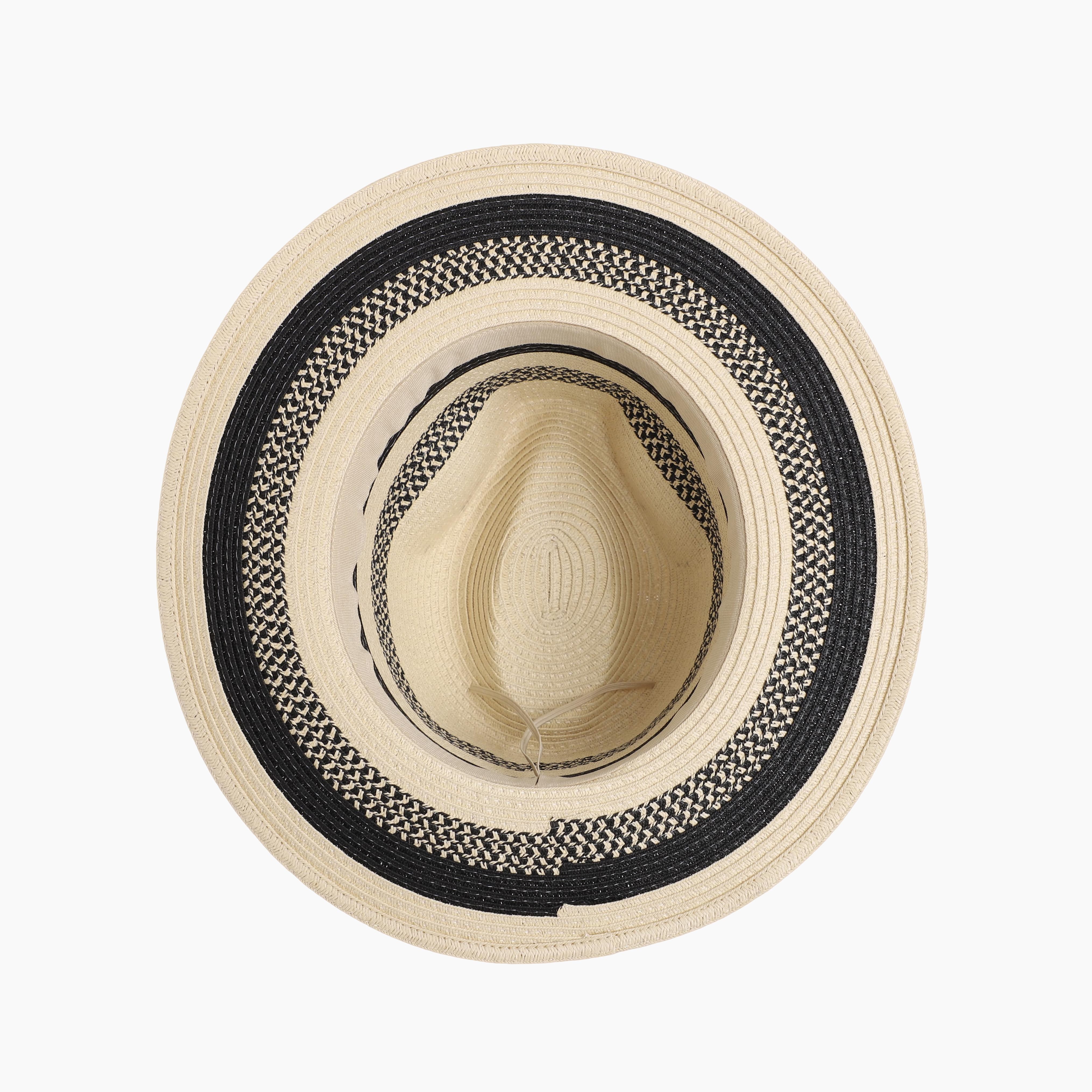 US Stock Wholesale Unisex Paper Straw Fedora Hat with  Flat Brim and UPF 50+ Sun Protection