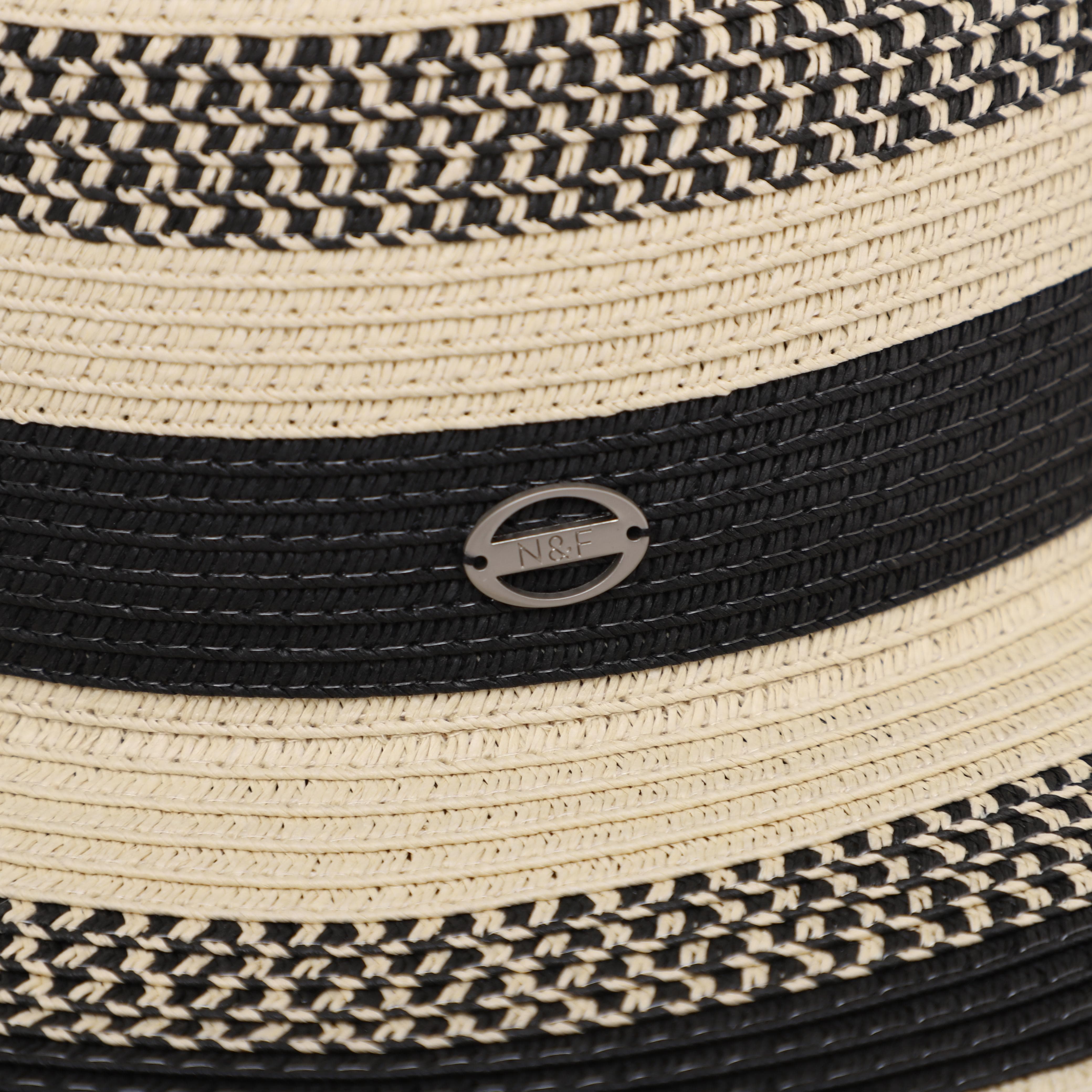 US Stock Wholesale Unisex Paper Straw Fedora Hat with  Flat Brim and UPF 50+ Sun Protection