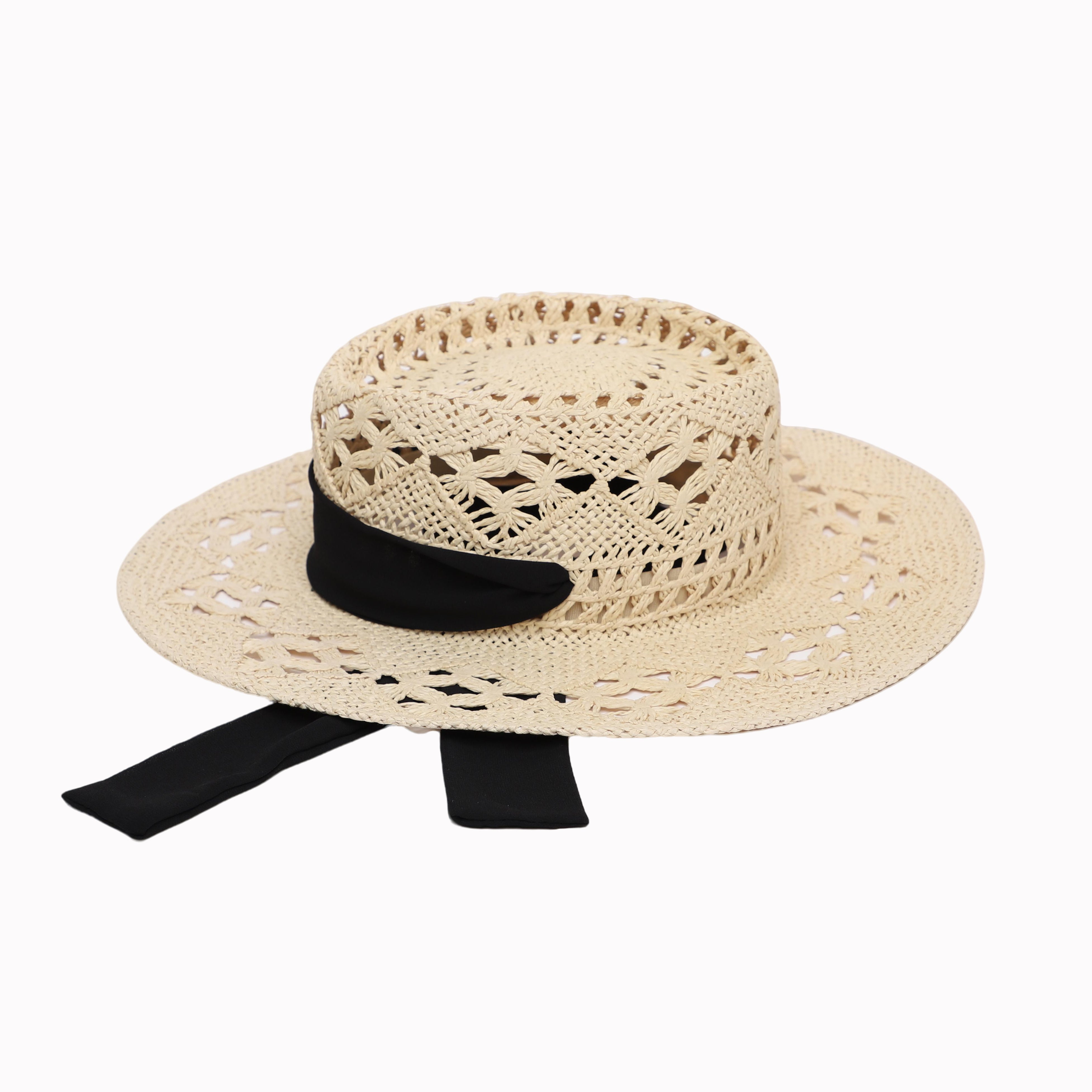 US Stock Women's Paper Straw Sun Hat with Wide Brim and UPF 50+ Sun Protection