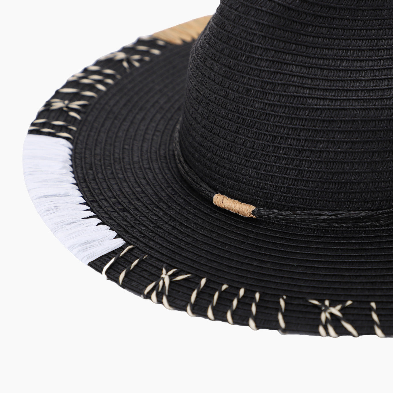 US Stock Wholesale Unisex Paper Straw Fedora Hat with  Flat Brim and UPF 50+ Sun Protection