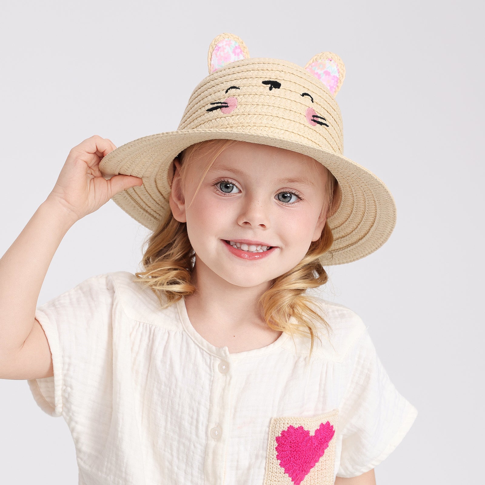 Wholesale Children's Paper Straw Sun Hat for Ages 2-6 with UPF 50+ Sun Protection