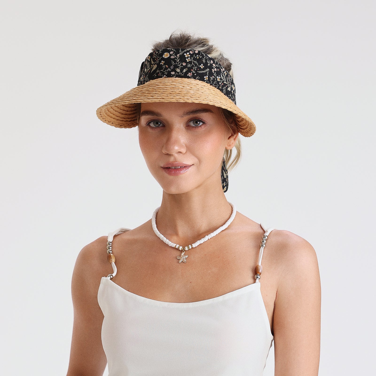 Wholesale Women's Paper Straw Sun Hat with Wide Brim and UPF 50+ Sun Protection