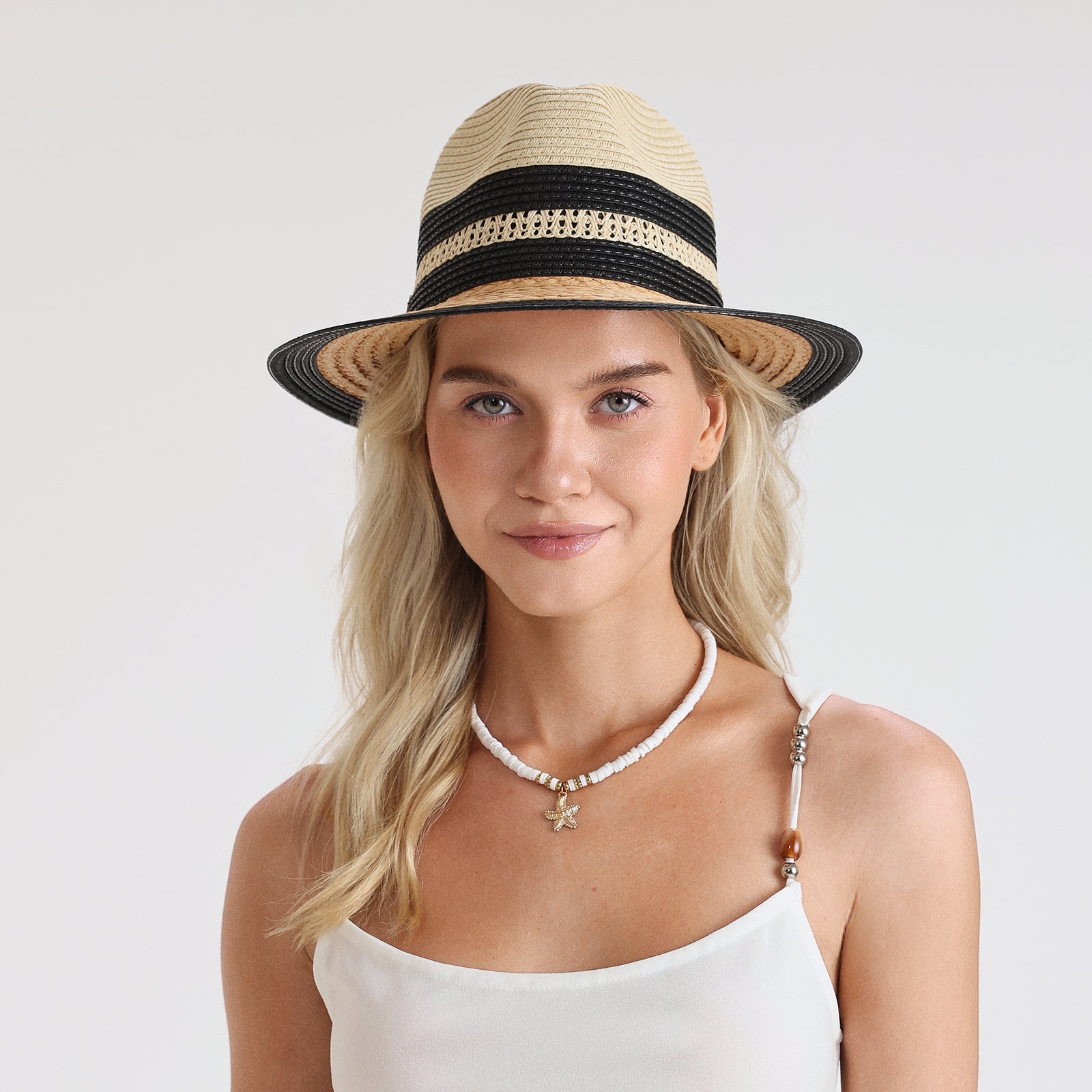 paper straw straw fedora hat