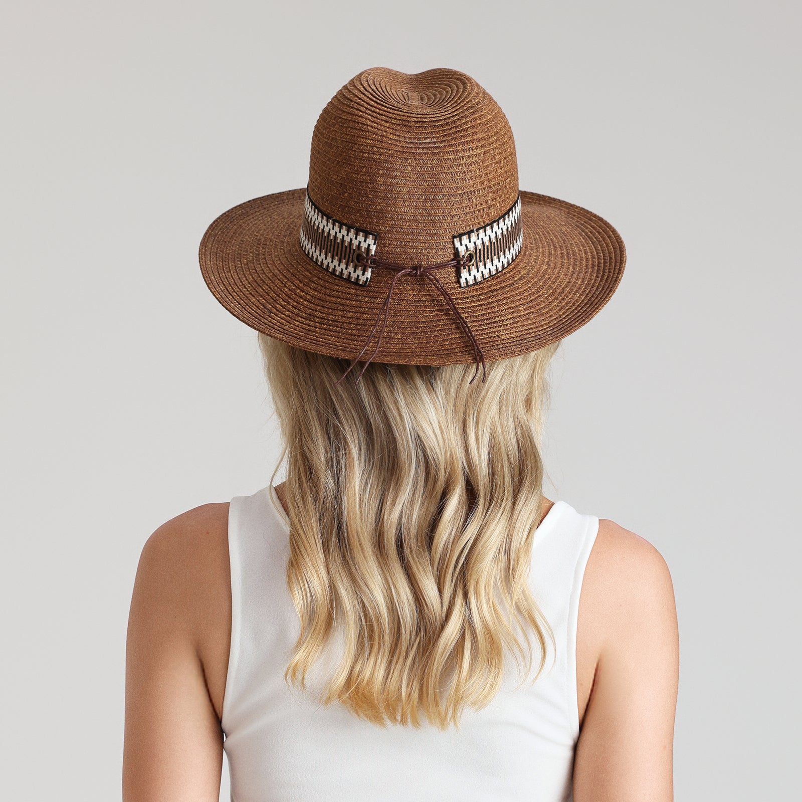 Wholesale Unisex Paper Straw Fedora Hat with Wide Brim and UPF 50+ Sun Protection