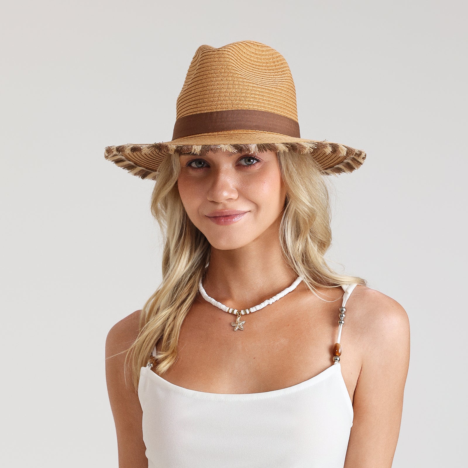 paper straw straw fedora hat