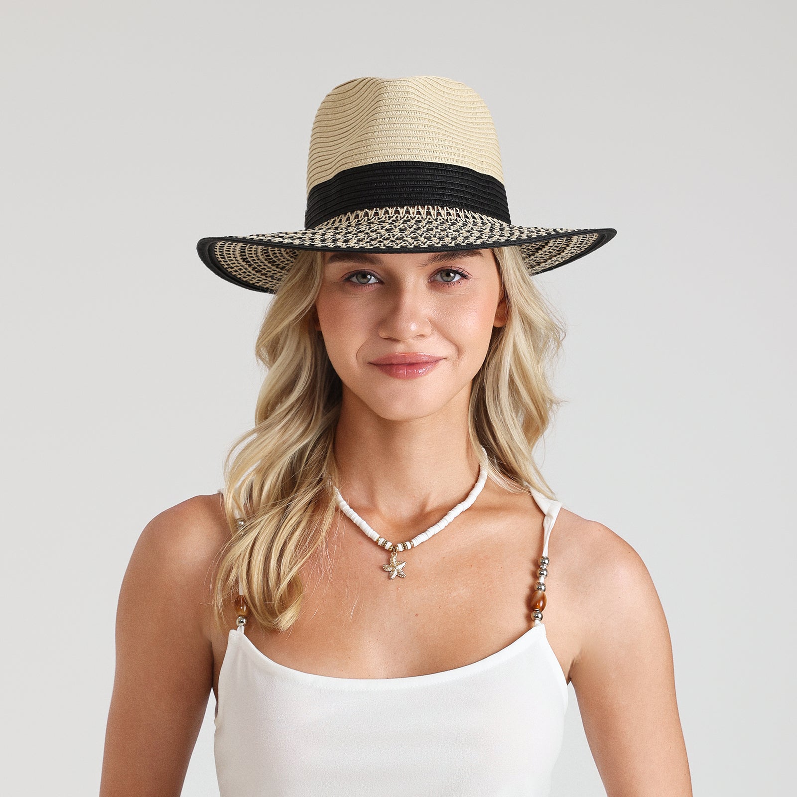 paper straw straw fedora hat