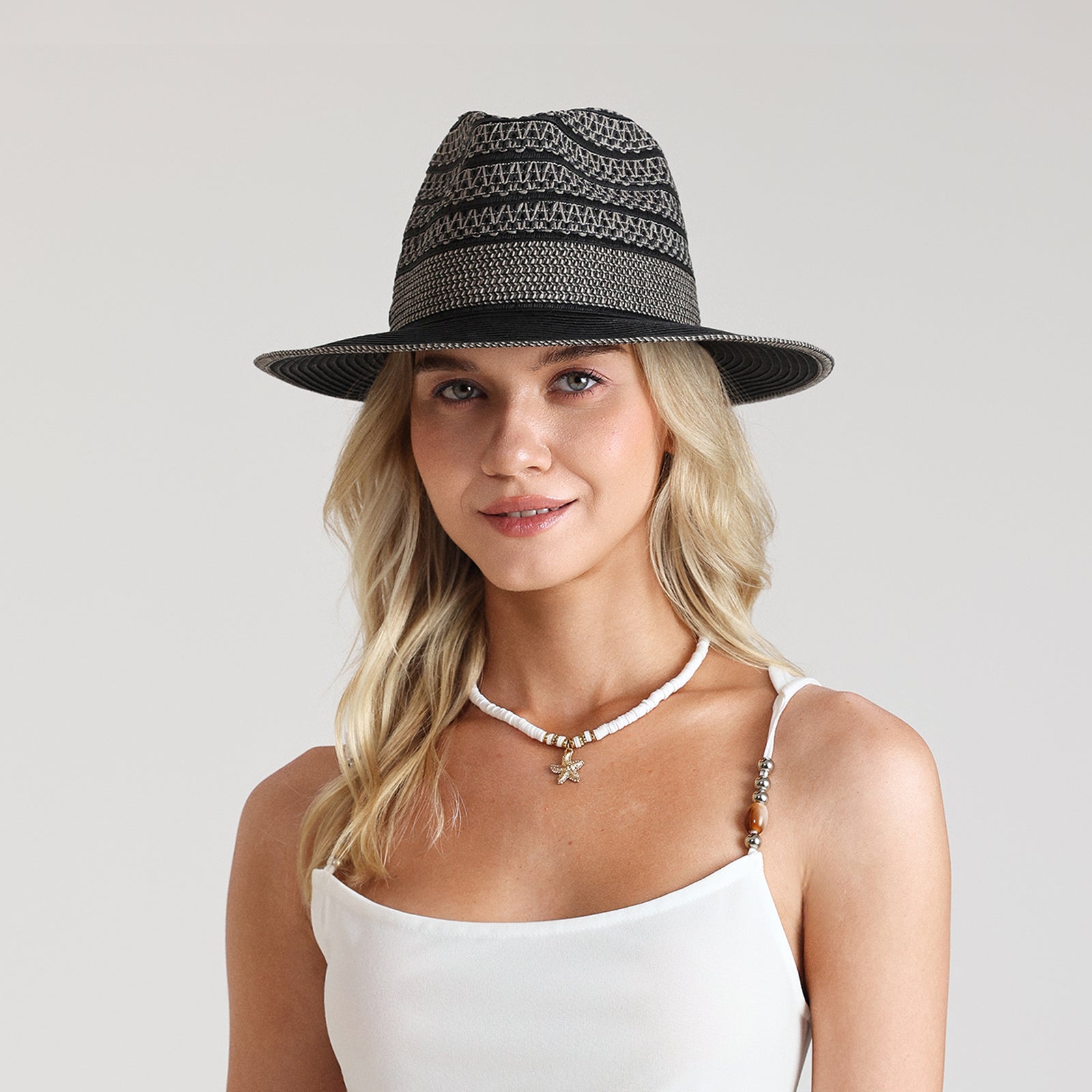 paper straw straw fedora hat