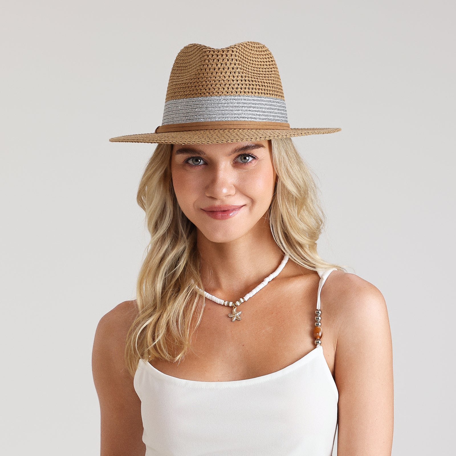 paper straw straw fedora hat