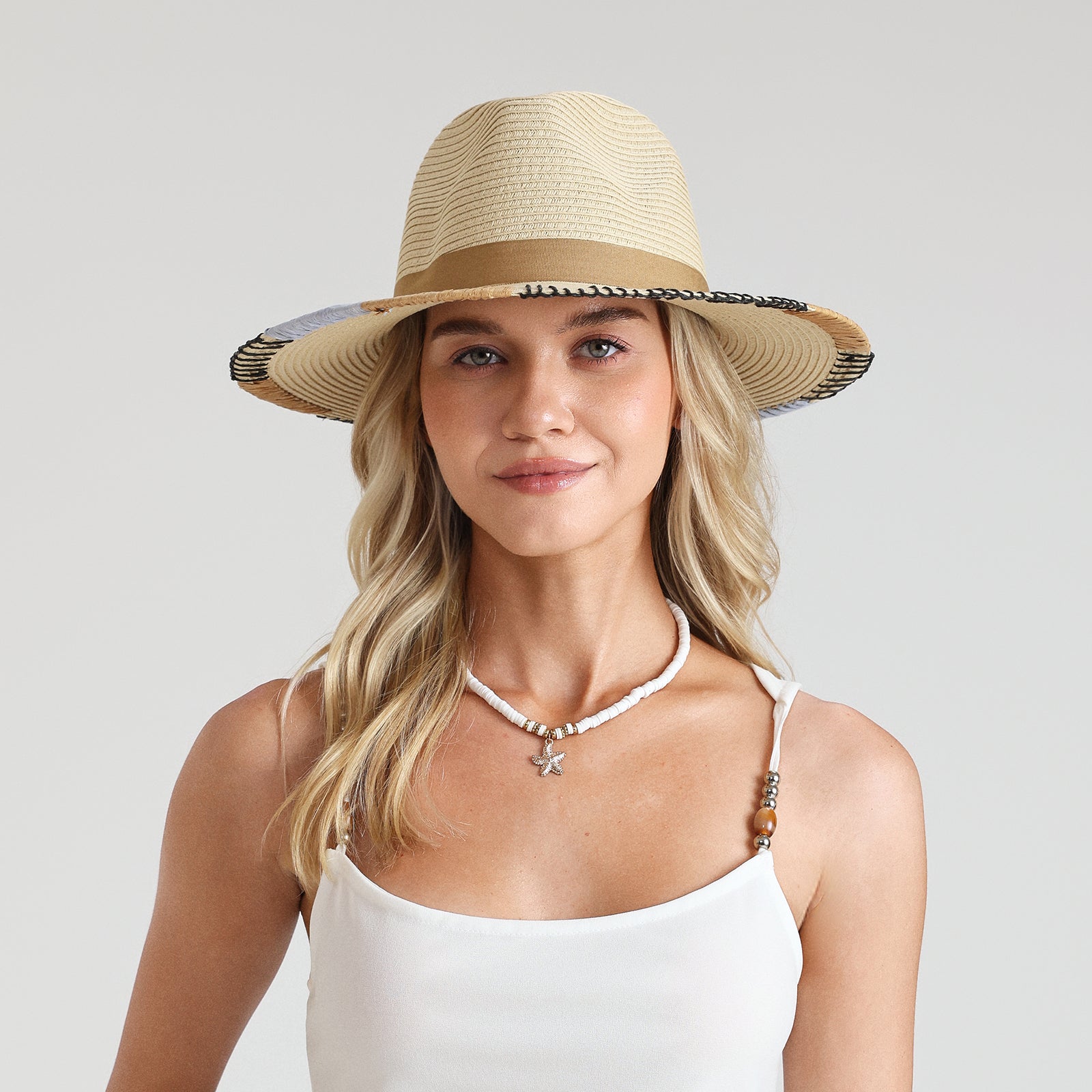 paper straw straw fedora hat