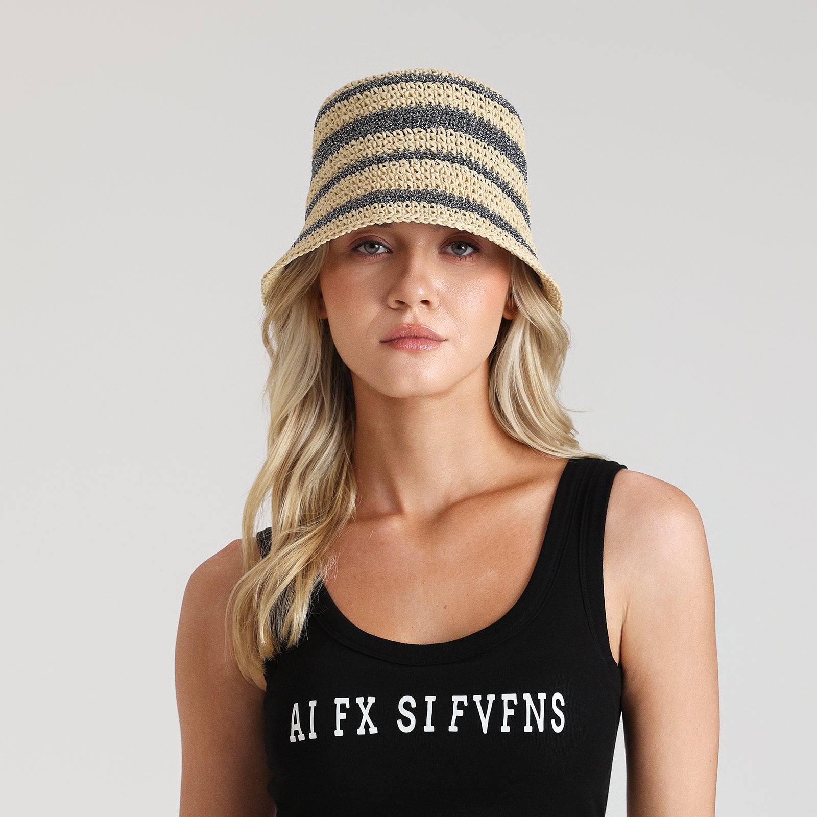 paper straw bucket hat