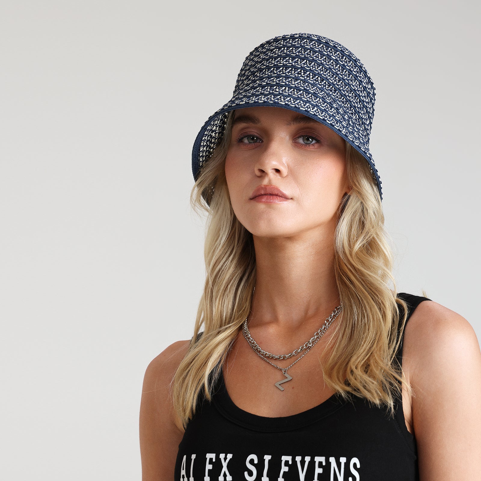 US Stock Wholesale Women's Paper Straw Bucket Hat with Wide Brim and UPF 50+ Sun Protection
