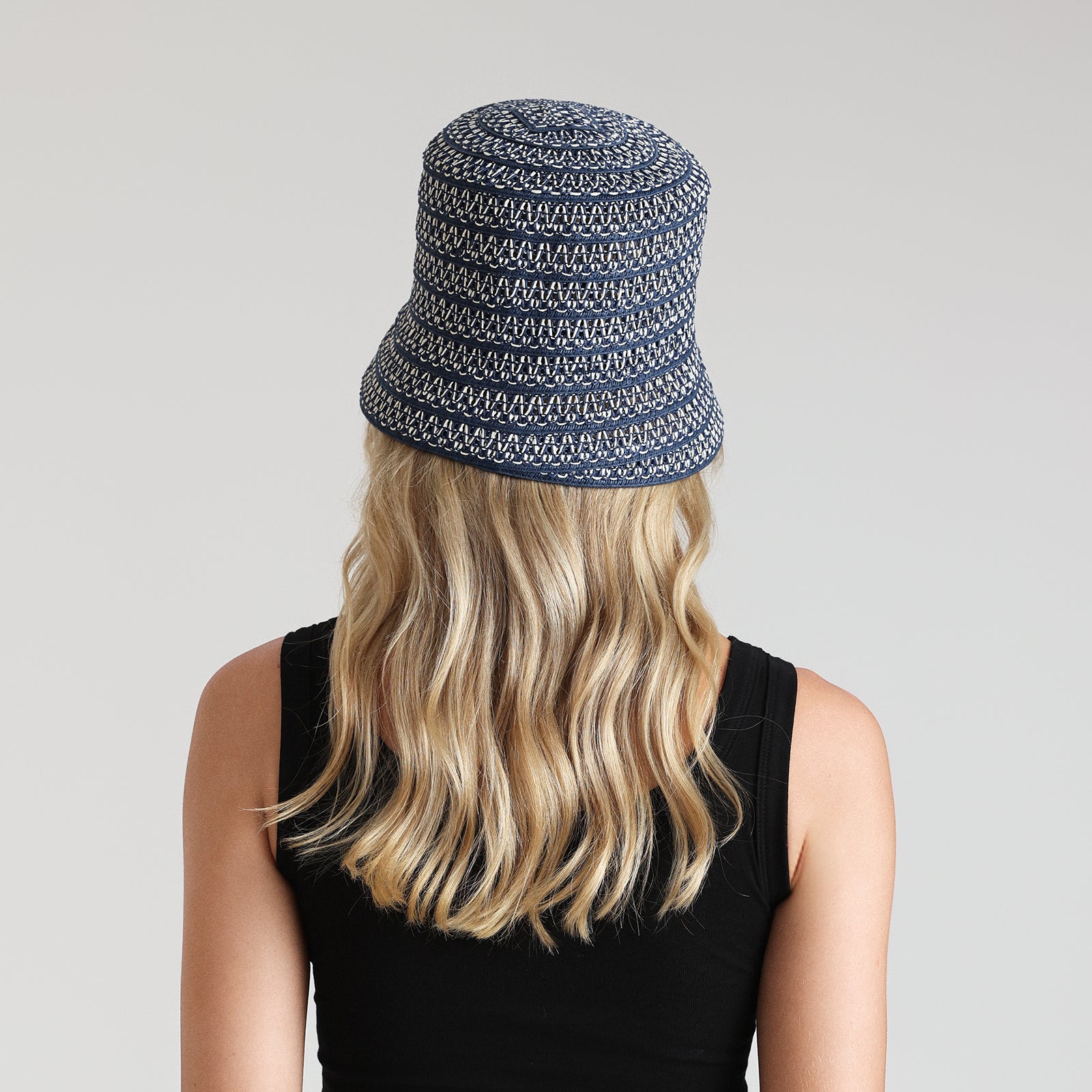 US Stock Wholesale Women's Paper Straw Bucket Hat with Wide Brim and UPF 50+ Sun Protection