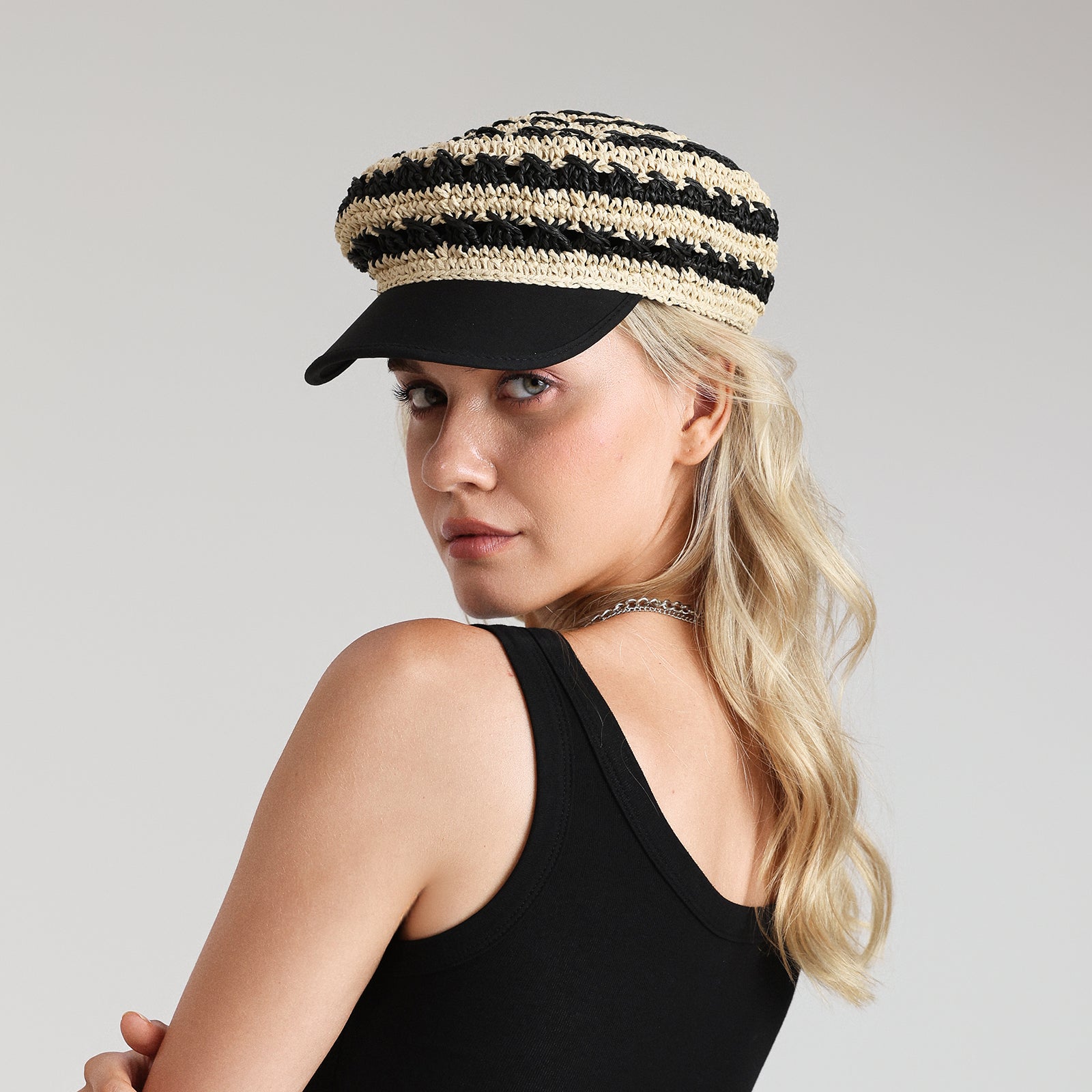 Wholesale Women's Paper Straw Sun Hat with  Narrow Brim and UPF 50+ Sun Protection