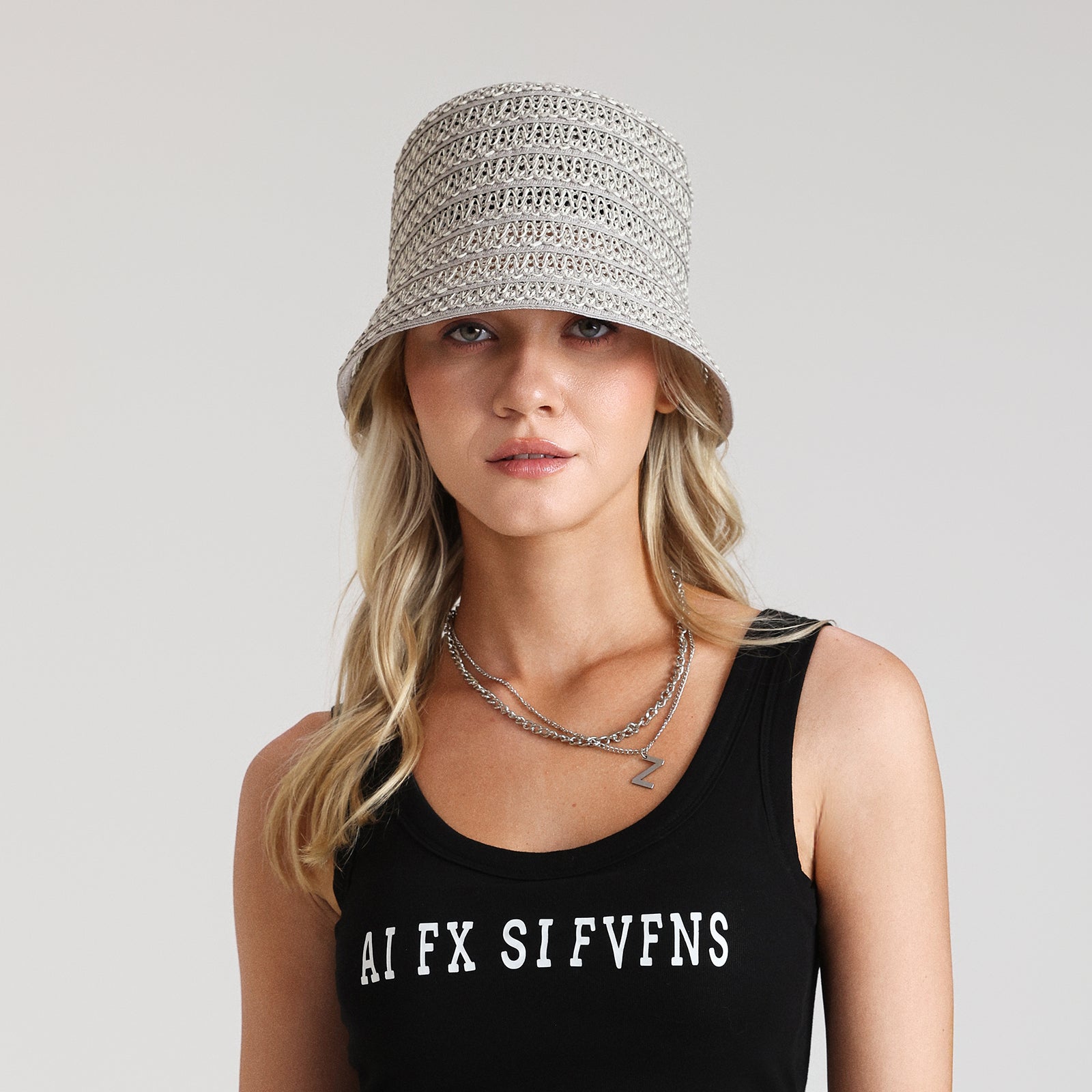 US Stock Wholesale Women's Paper Straw Bucket Hat with Wide Brim and UPF 50+ Sun Protection