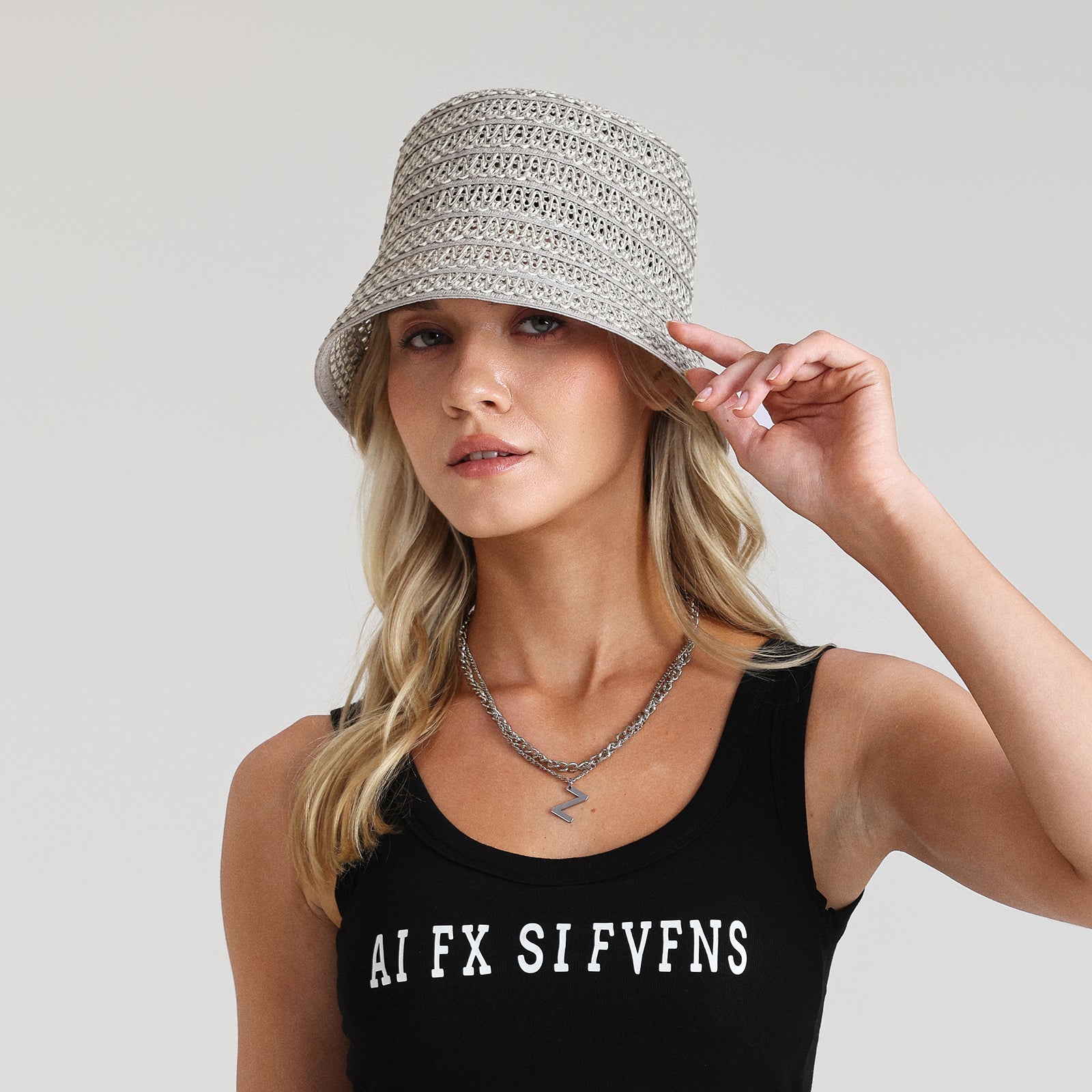 US Stock Wholesale Women's Paper Straw Bucket Hat with Wide Brim and UPF 50+ Sun Protection