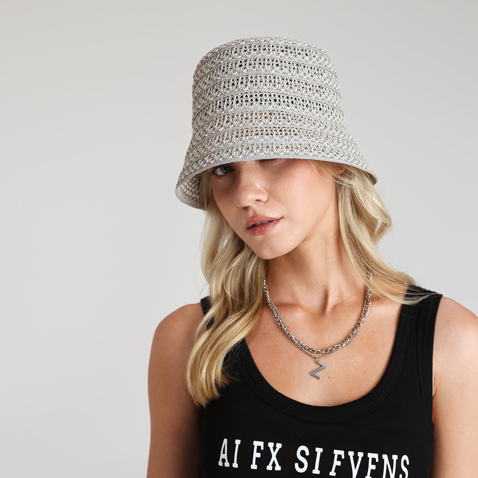 US Stock Wholesale Women's Paper Straw Bucket Hat with Wide Brim and UPF 50+ Sun Protection