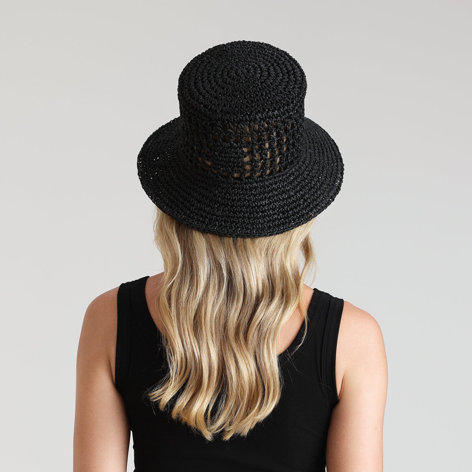 US Stock Wholesale Women's Paper Straw Bucket Hat with  Narrow Brim and UPF 50+ Sun Protection