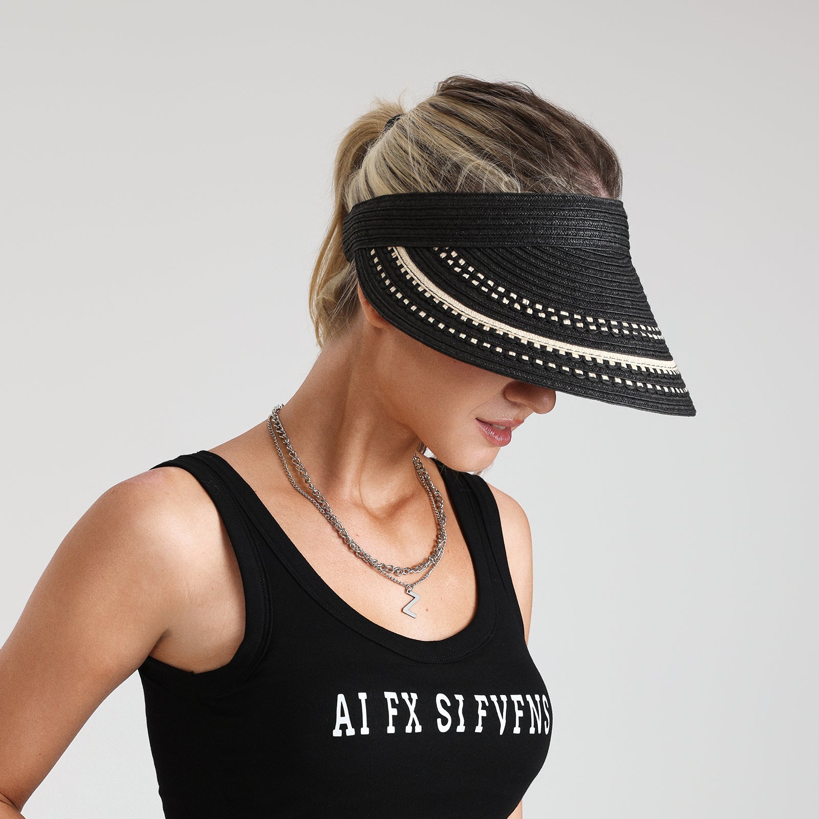 Wholesale Women's Paper Straw Sun Hat with Wide Brim and UPF 50+ Sun Protection