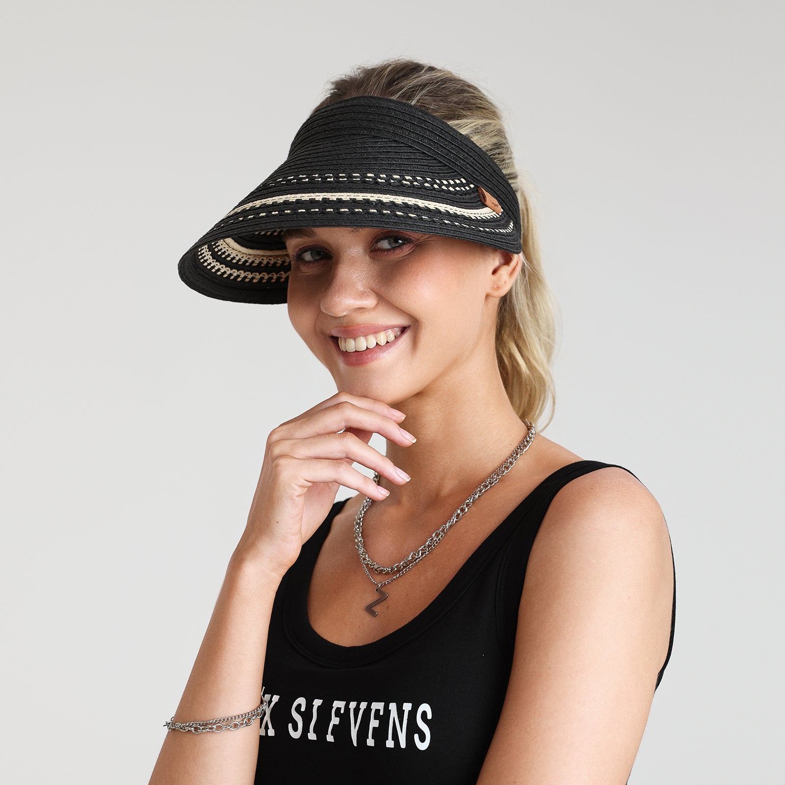 Wholesale Women's Paper Straw Sun Hat with Wide Brim and UPF 50+ Sun Protection
