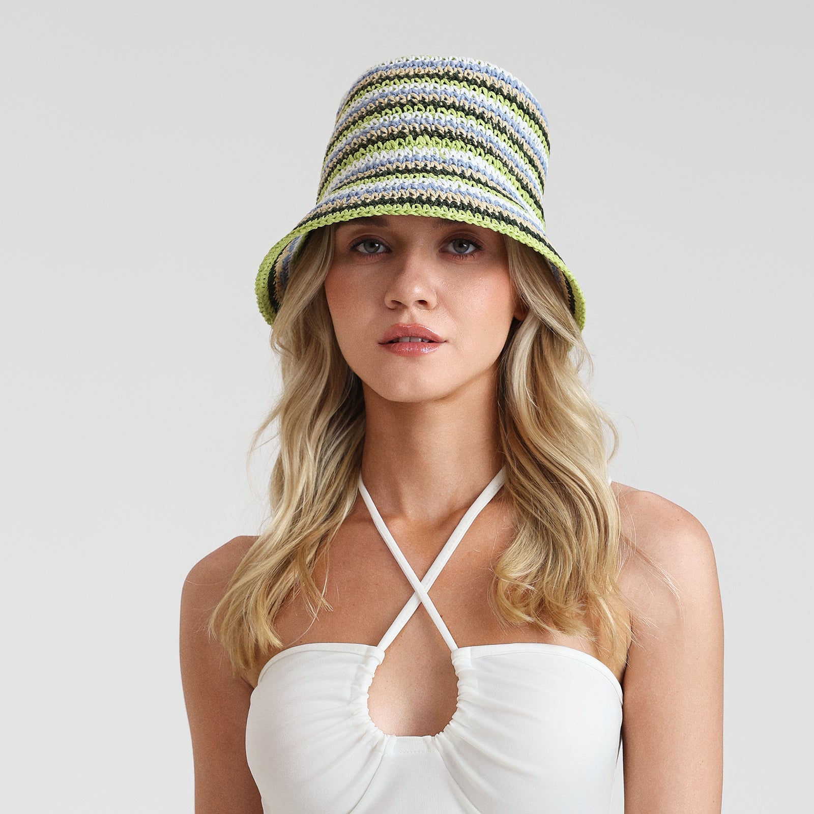 paper straw bucket hat