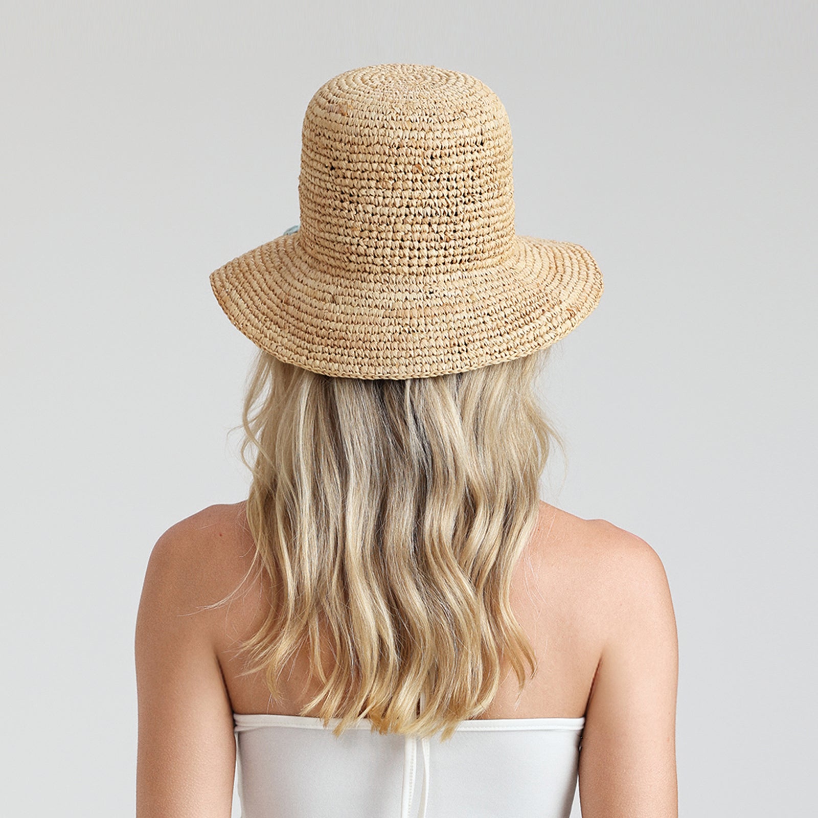 US Stock Wholesale Women‘s Raffia Bucket Hat with Wide Brim and UPF 50+ Sun Protection