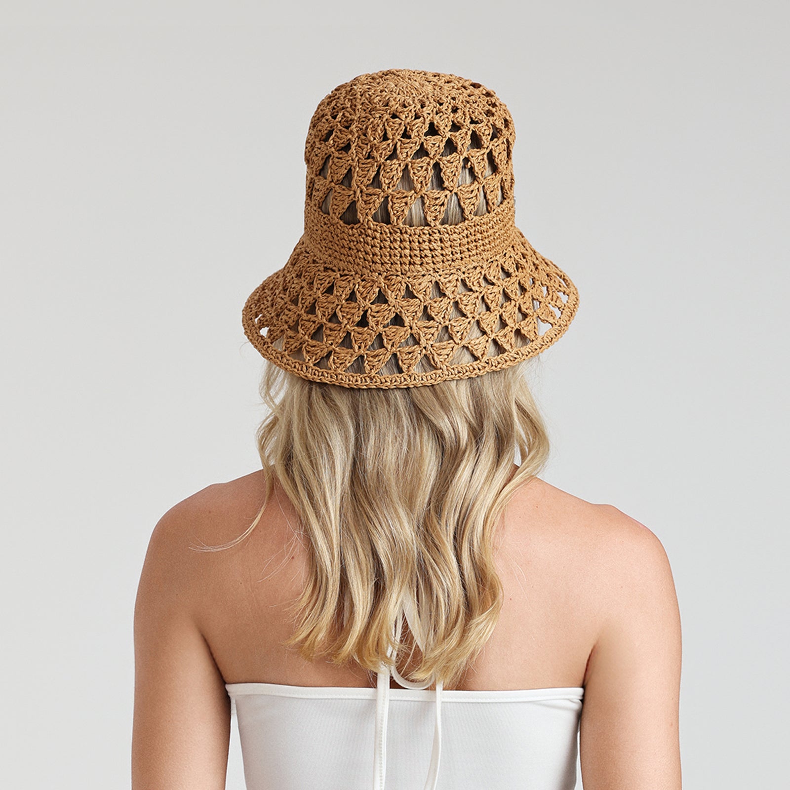 Wholesale Women's Paper Straw Bucket Hat with Wide Brim and UPF 50+ Sun Protection