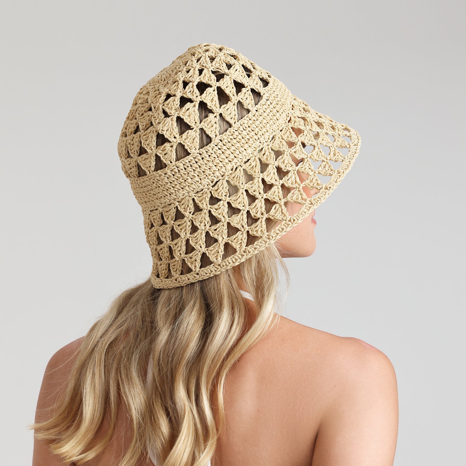 Wholesale Women's Paper Straw Bucket Hat with Wide Brim and UPF 50+ Sun Protection
