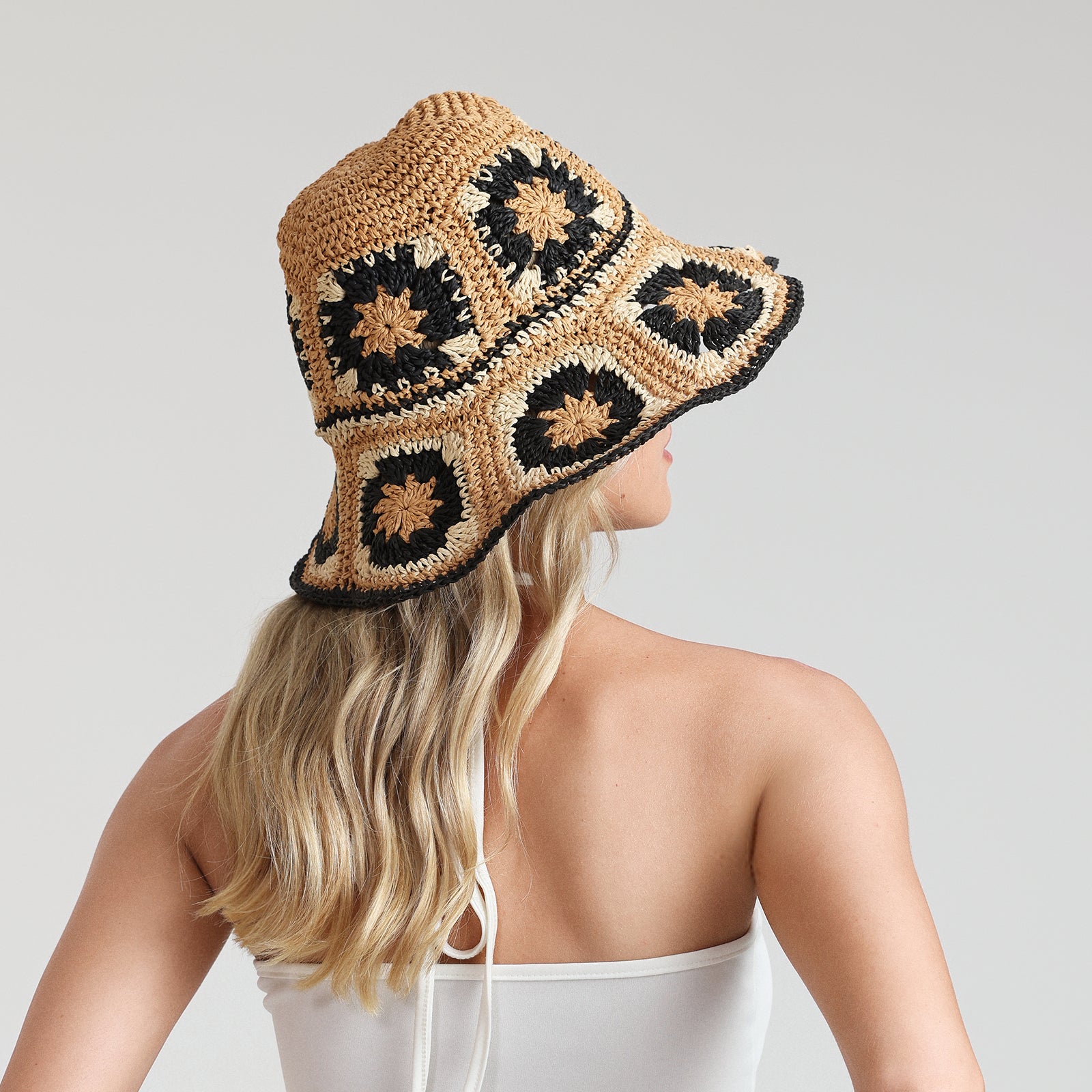Wholesale Women's Paper Straw Bucket Hat with  Floppy Brim and UPF 50+ Sun Protection