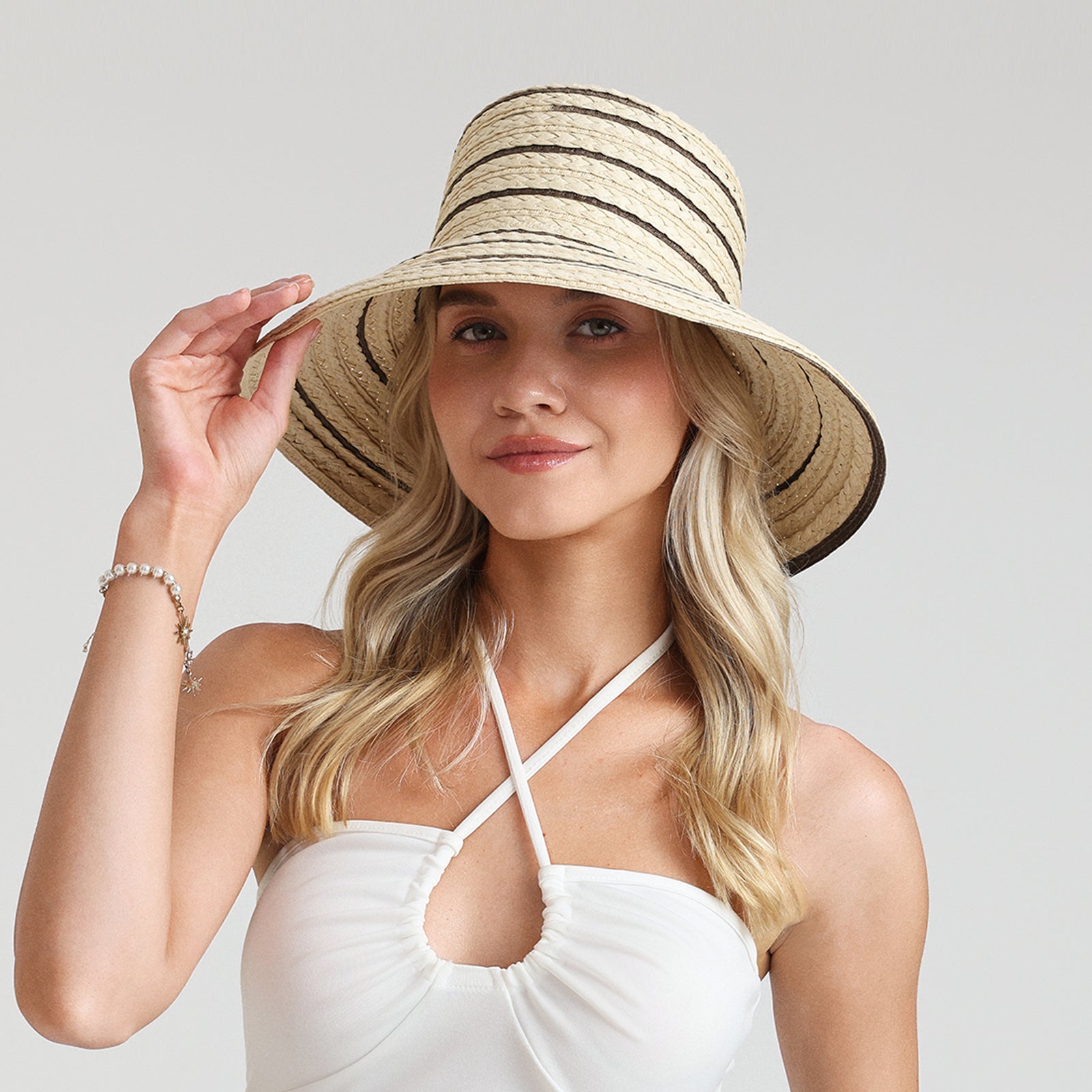 paper straw bucket hat