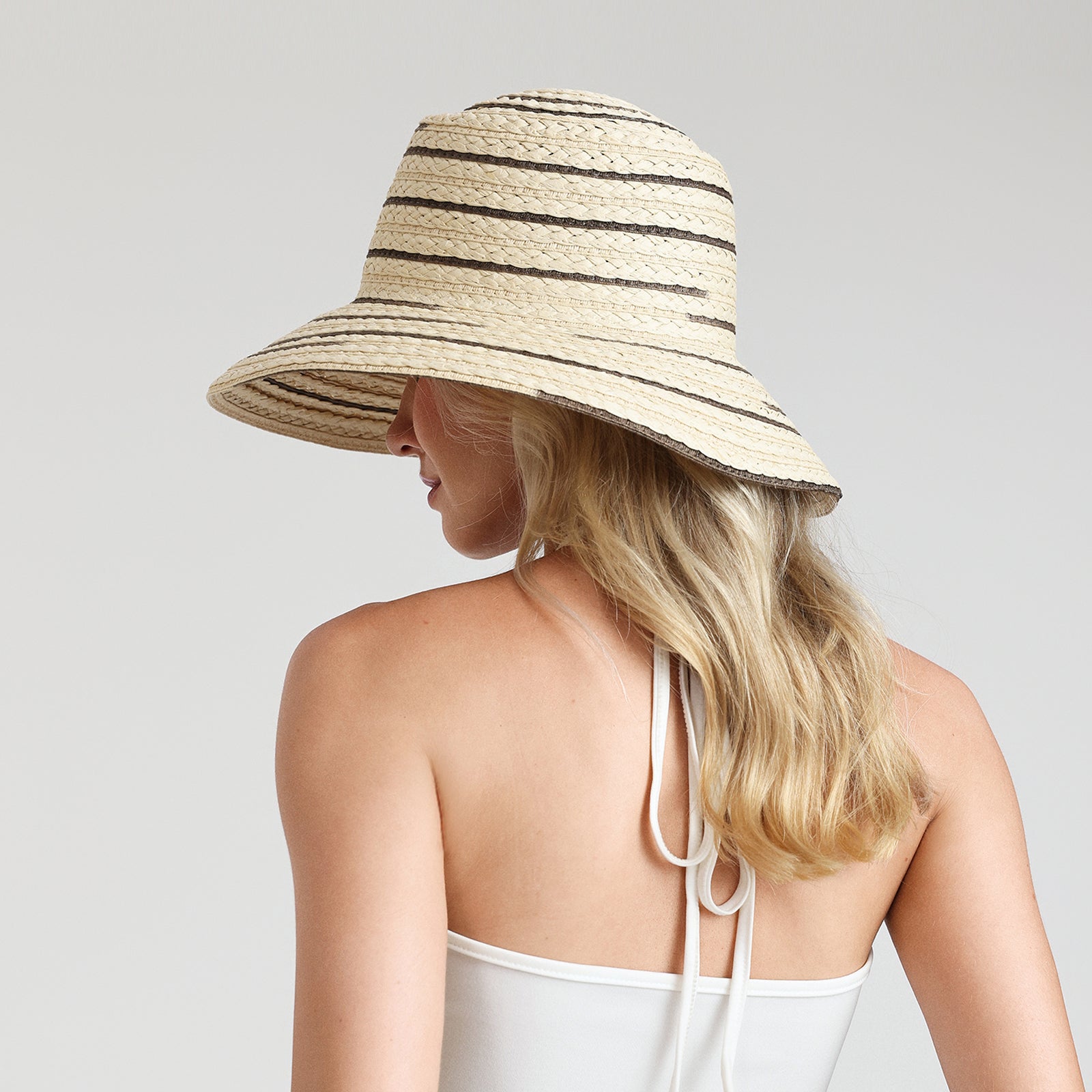 Wholesale Women's Paper Straw Bucket Hat with Wide Brim and UPF 50+ Sun Protection